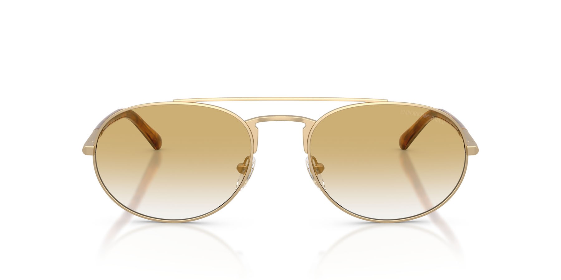 Occhiali da sole Emporio Armani EA 2171 (30022Q) colore oro pallido opaco forma aviator lenti trasparente sfumato giallo