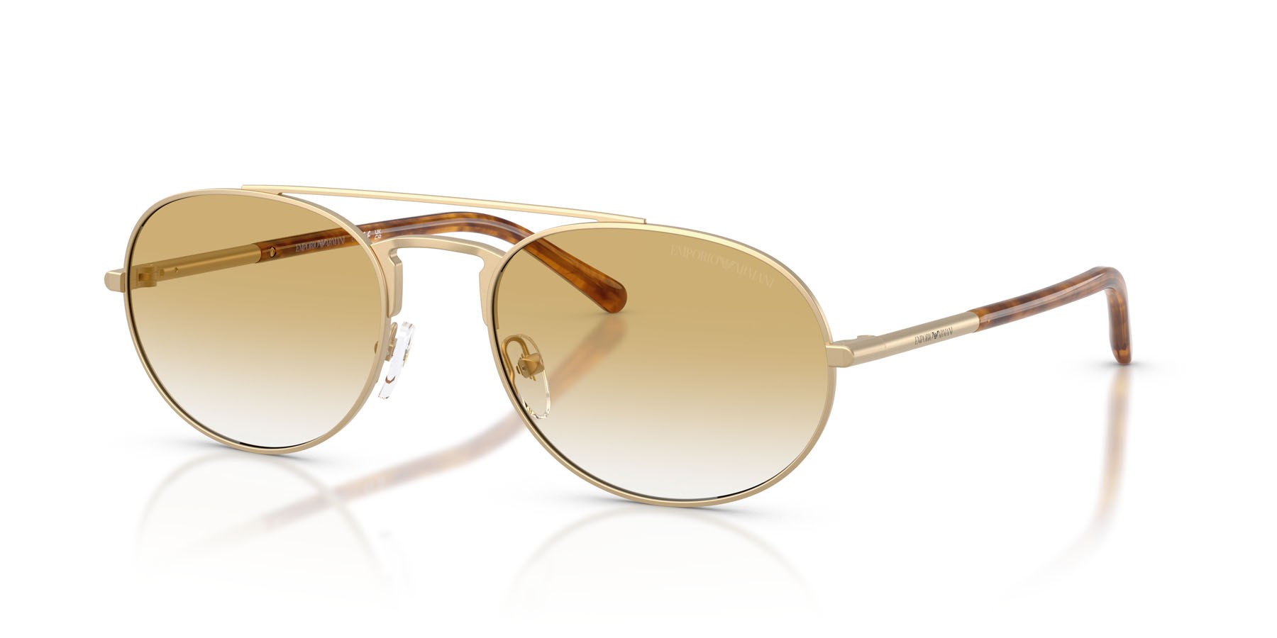 Occhiali da sole Emporio Armani EA 2171 (30022Q) colore oro pallido opaco forma aviator lenti trasparente sfumato giallo