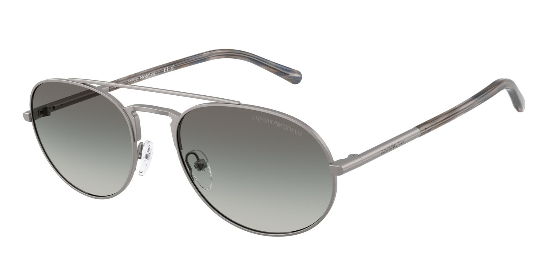 Occhiali da sole Emporio Armani EA 2171 (300311) colore gunmetal opaco forma aviator lenti grigio sfumato