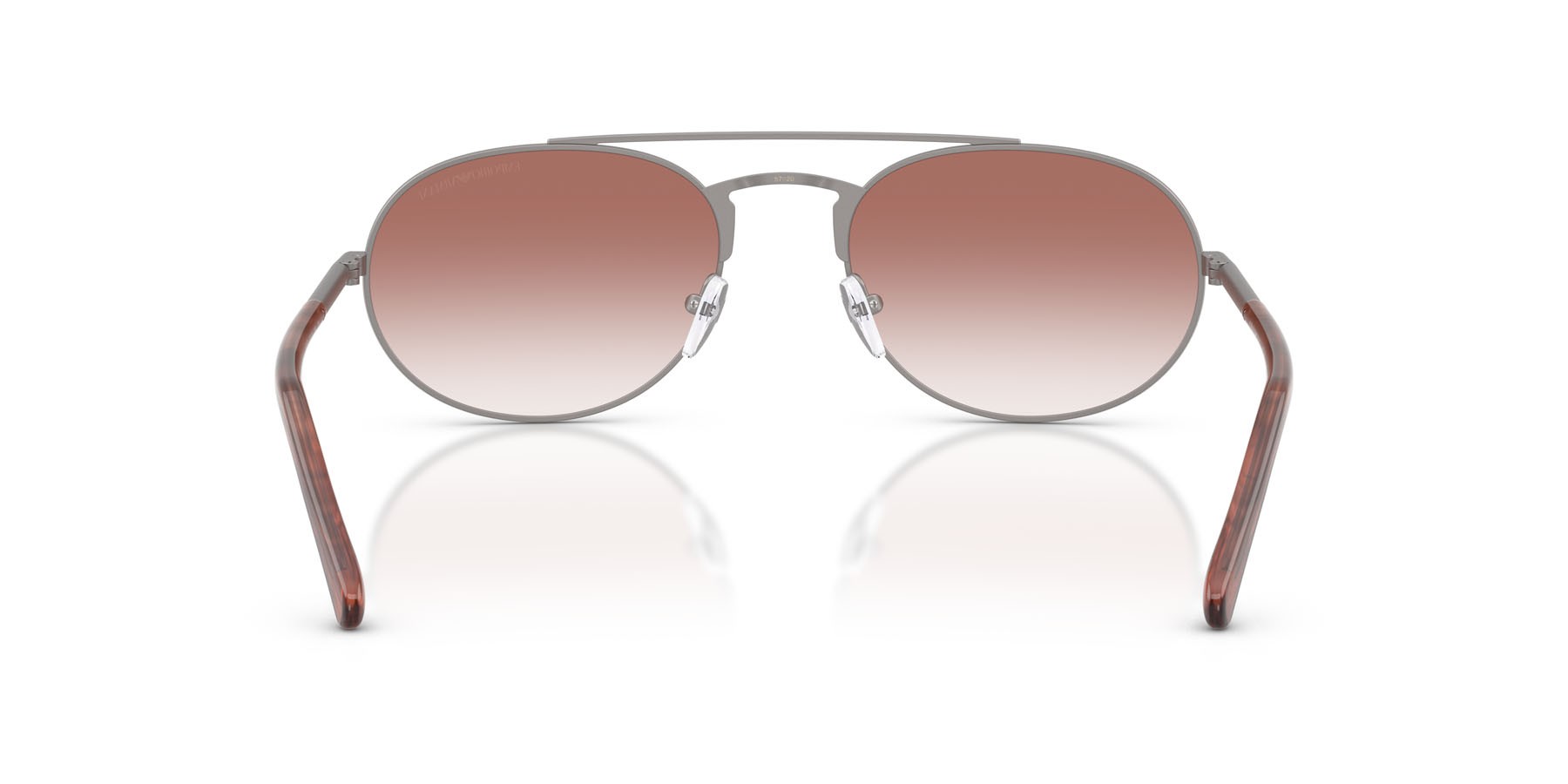 Occhiali da sole Emporio Armani EA 2171 (30038D) colore gunmetal opaco forma aviator lenti trasparente sfumato rosa