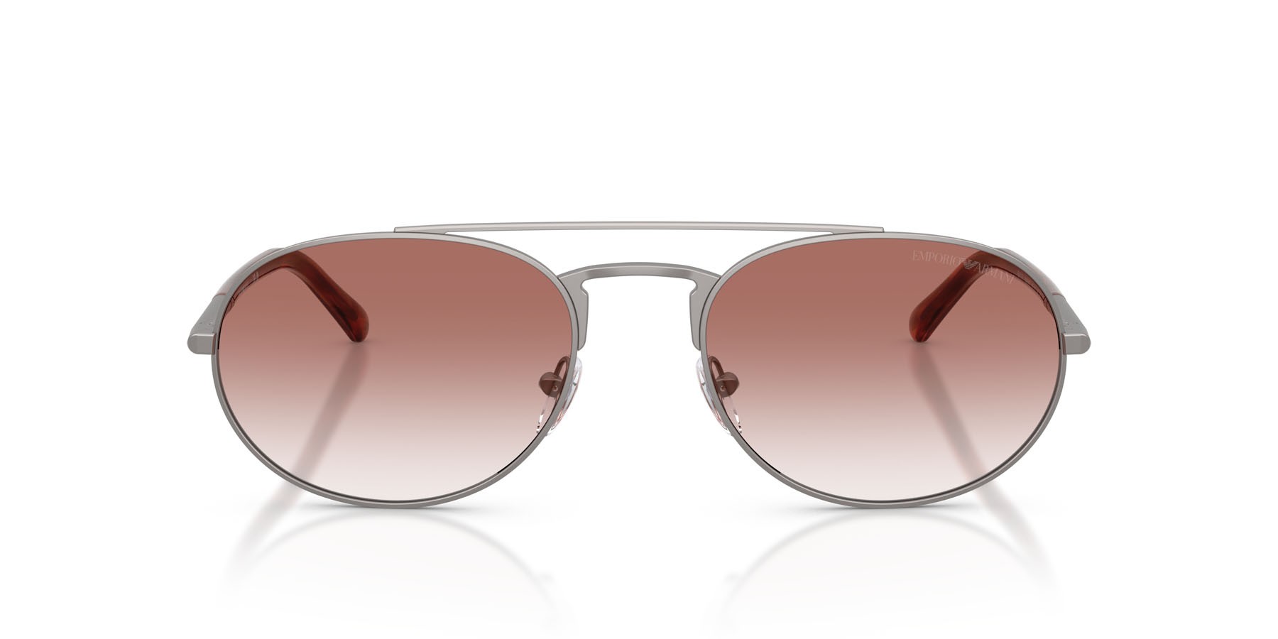 Occhiali da sole Emporio Armani EA 2171 (30038D) colore gunmetal opaco forma aviator lenti trasparente sfumato rosa