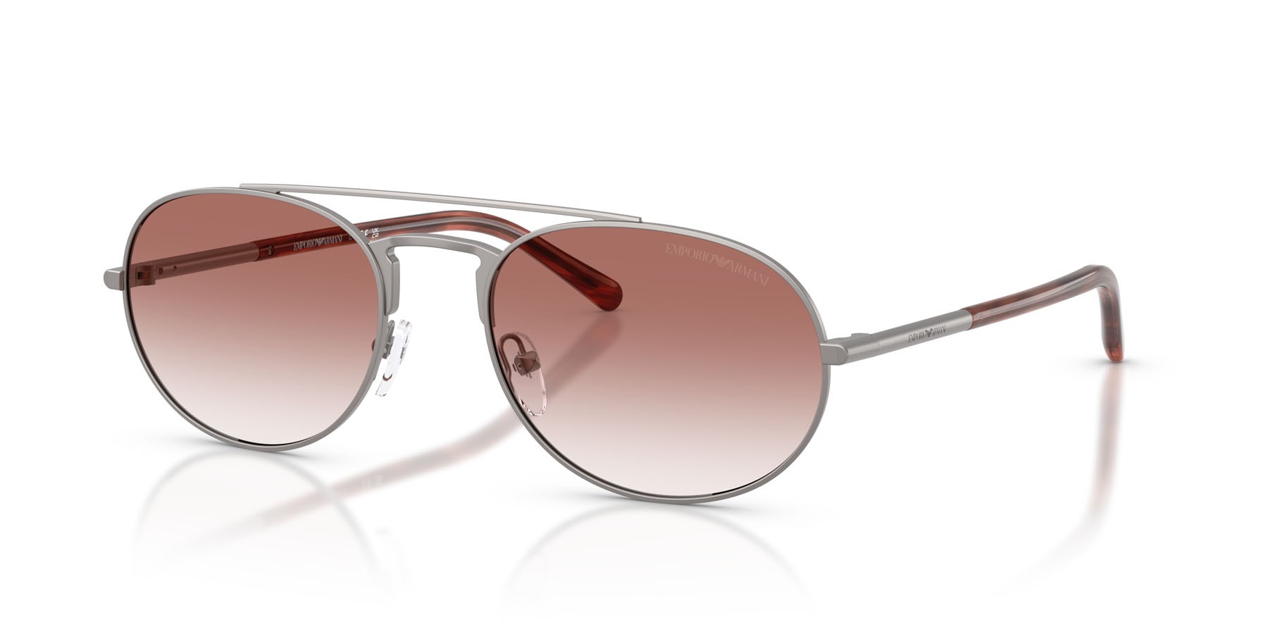 Occhiali da sole Emporio Armani EA 2171 (30038D) colore gunmetal opaco forma aviator lenti trasparente sfumato rosa