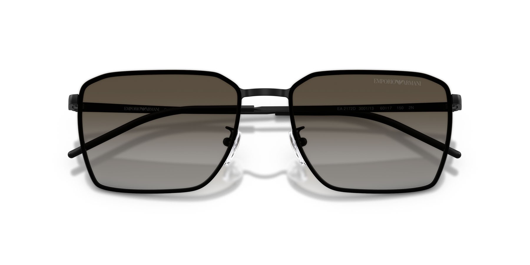 Occhiali da sole Emporio Armani EA 2172D (300113) colore nero opaco forma quadrato lenti grigio sfumato marrone