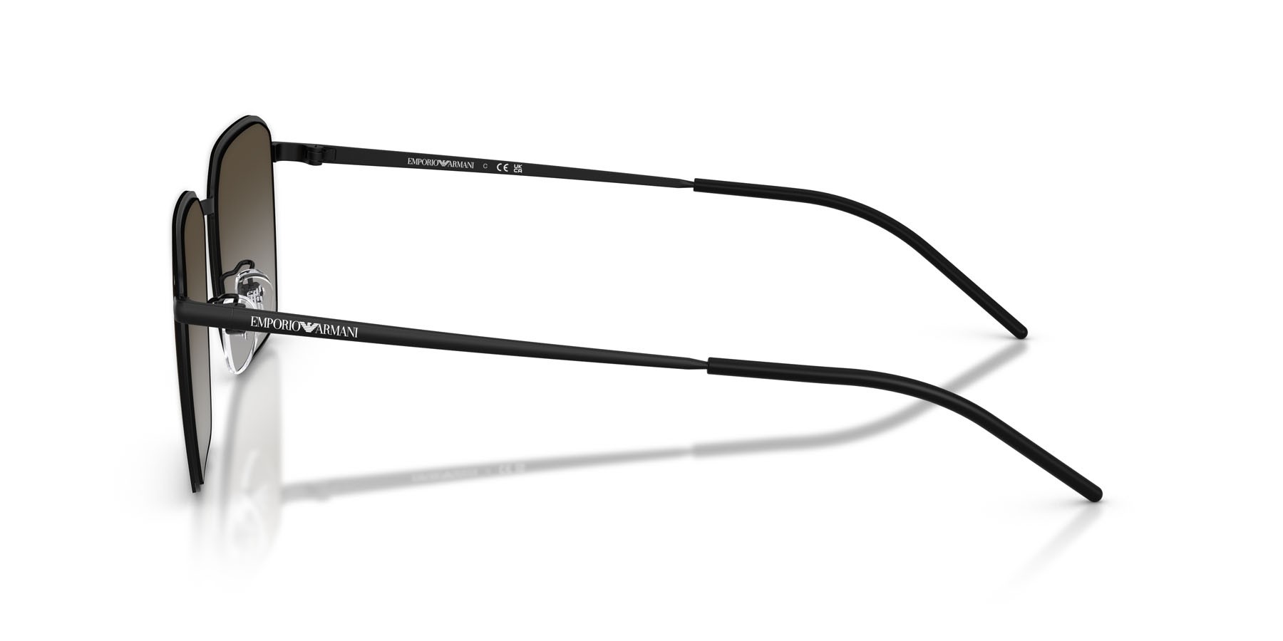 Occhiali da sole Emporio Armani EA 2172D (300113) colore nero opaco forma quadrato lenti grigio sfumato marrone