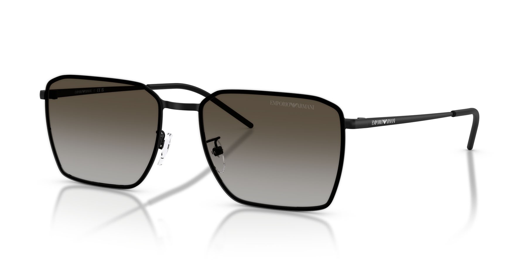 Occhiali da sole Emporio Armani EA 2172D (300113) colore nero opaco forma quadrato lenti grigio sfumato marrone