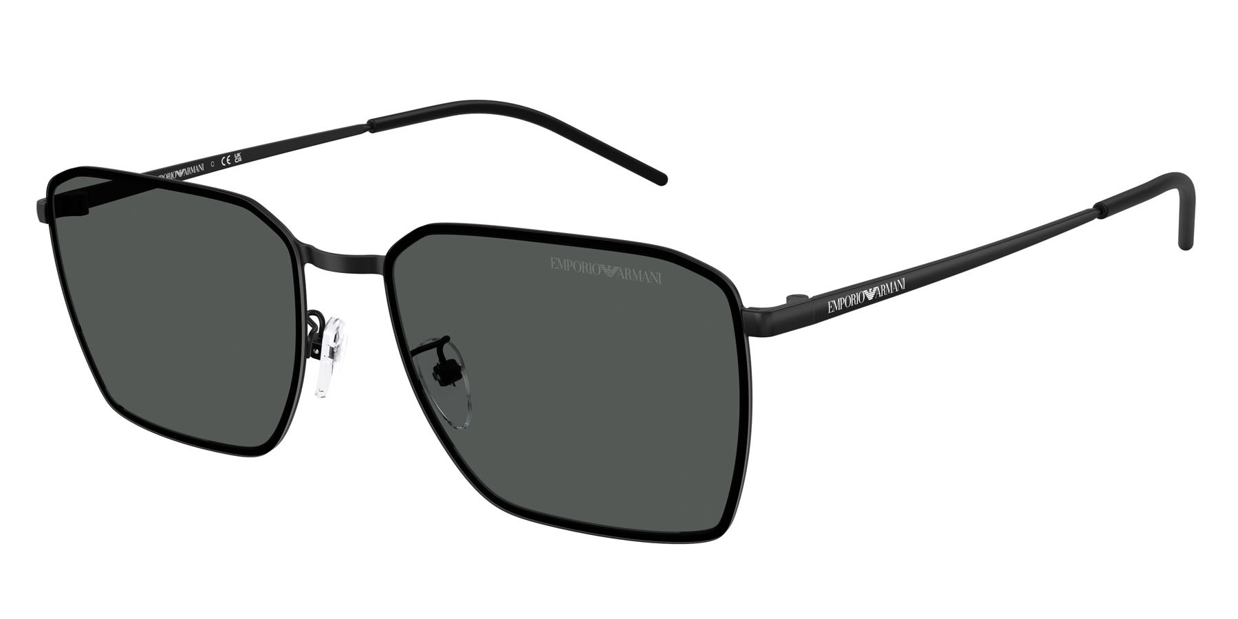 Occhiali da sole Emporio Armani EA 2172D (300187) colore nero opaco forma quadrato lenti grigio scuro