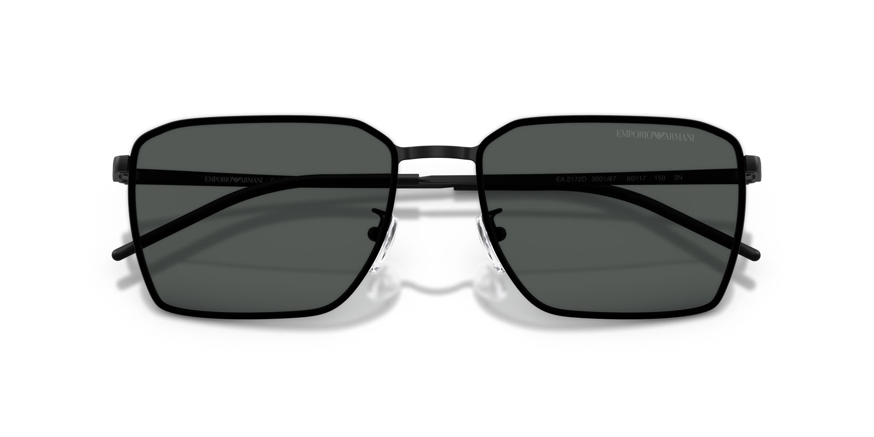 Occhiali da sole Emporio Armani EA 2172D (300187) colore nero opaco forma quadrato lenti grigio scuro