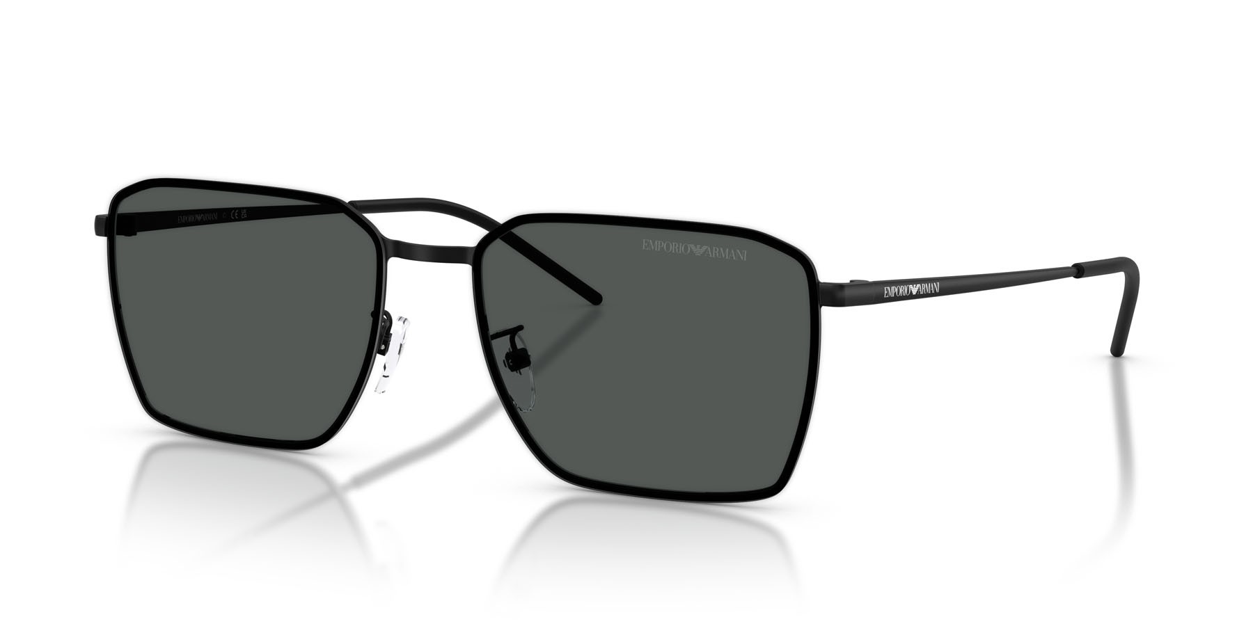 Occhiali da sole Emporio Armani EA 2172D (300187) colore nero opaco forma quadrato lenti grigio scuro