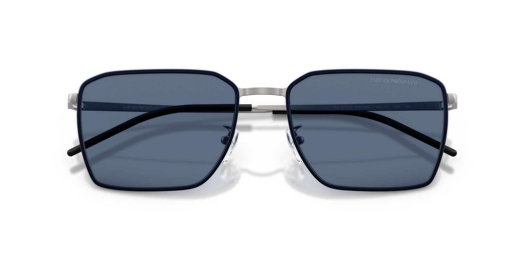 Occhiali da sole Emporio Armani EA 2172D (300380) colore gunmetal opaco forma quadrato lenti blu scuro