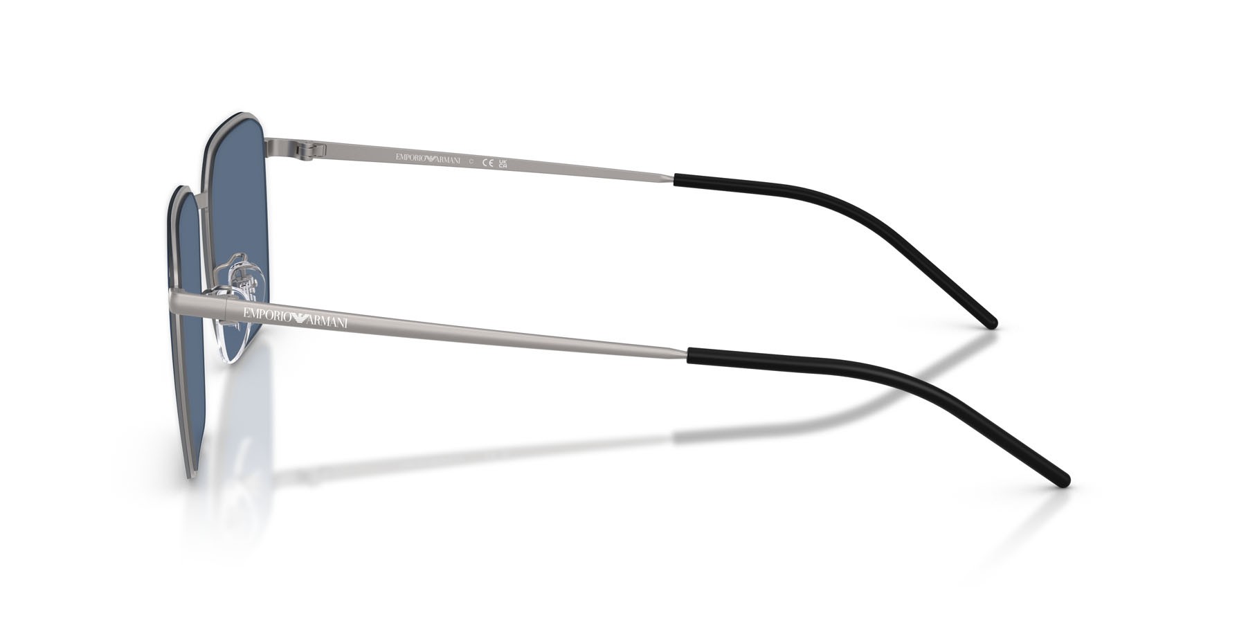 Occhiali da sole Emporio Armani EA 2172D (300380) colore gunmetal opaco forma quadrato lenti blu scuro