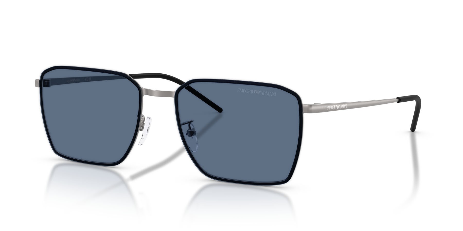 Occhiali da sole Emporio Armani EA 2172D (300380) colore gunmetal opaco forma quadrato lenti blu scuro