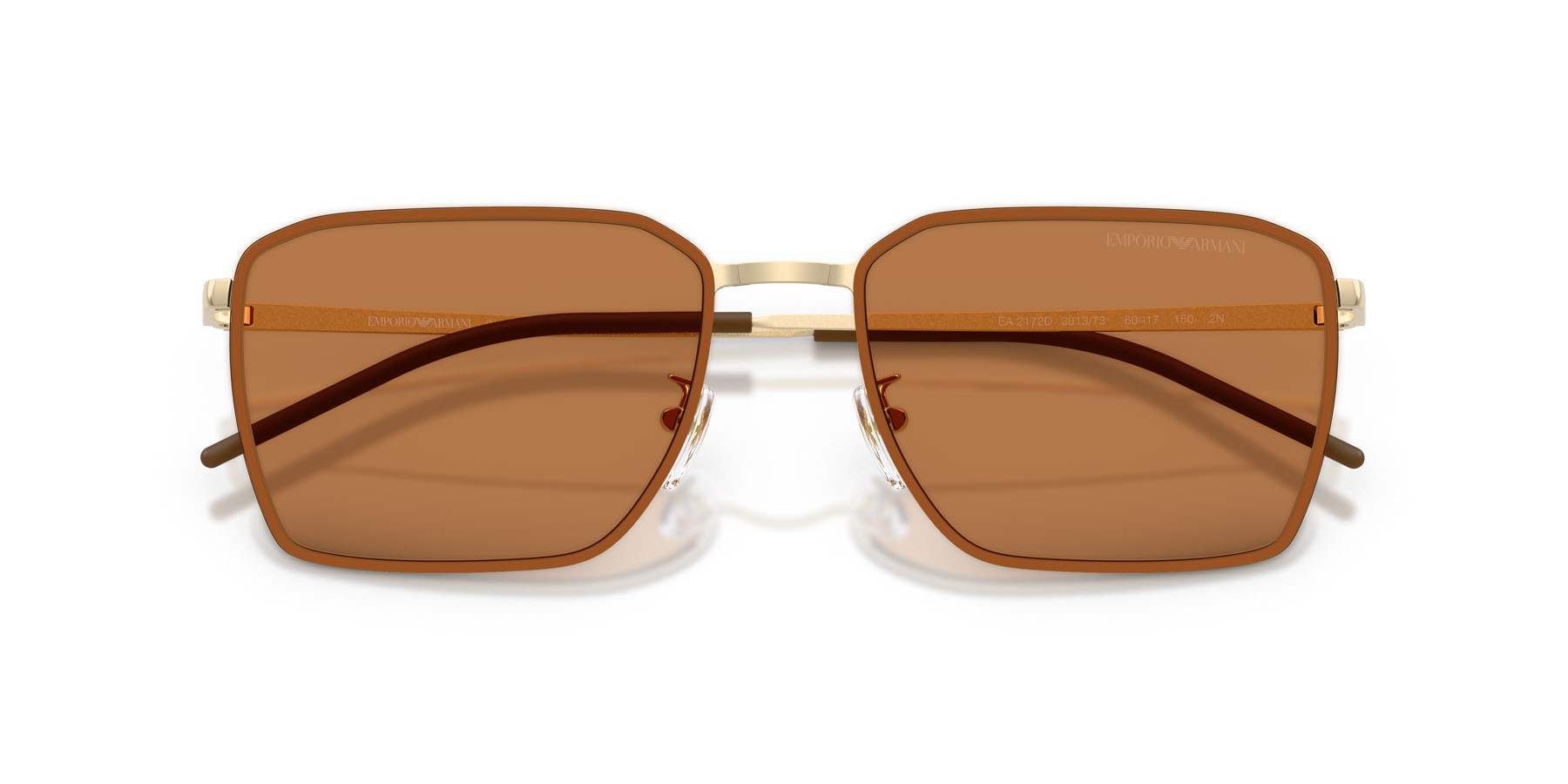Occhiali da sole Emporio Armani EA 2172D (301373) colore oro pallido lucido forma quadrato lenti marrone