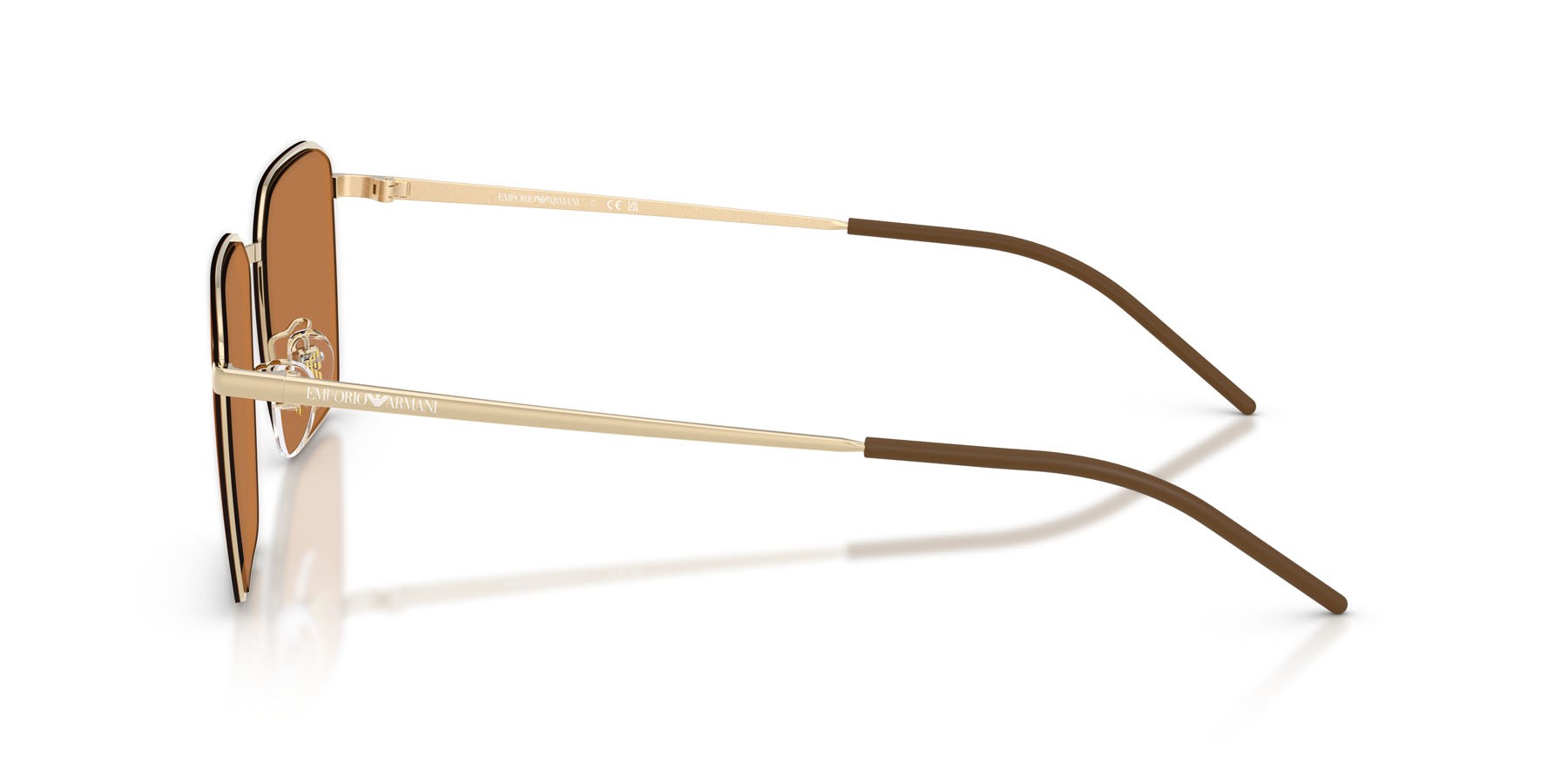 Occhiali da sole Emporio Armani EA 2172D (301373) colore oro pallido lucido forma quadrato lenti marrone