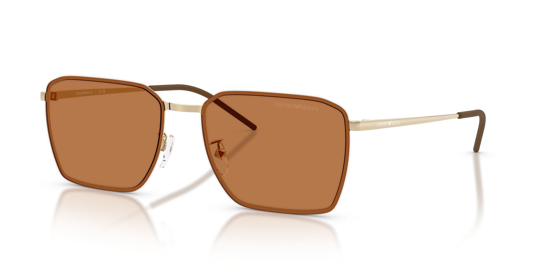 Occhiali da sole Emporio Armani EA 2172D (301373) colore oro pallido lucido forma quadrato lenti marrone