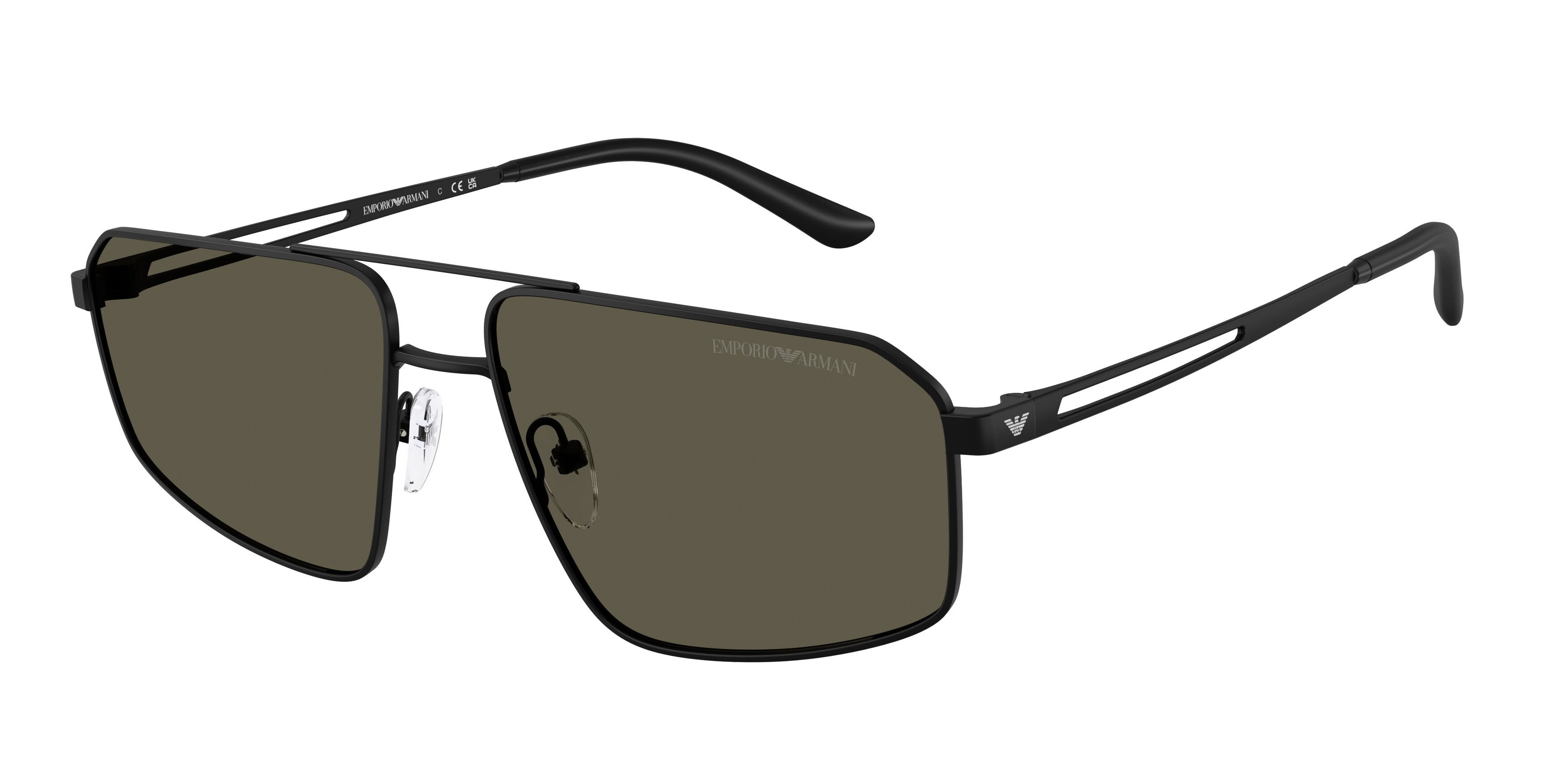 Occhiali da sole Emporio Armani EA 2173 (300187) colore nero opaco forma aviator lenti grigio scuro