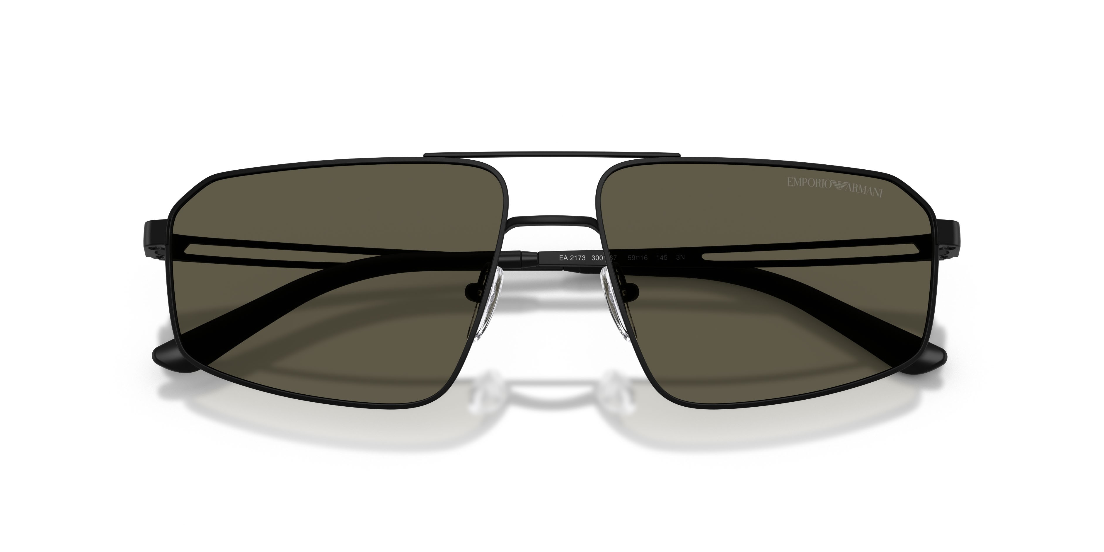 Occhiali da sole Emporio Armani EA 2173 (300187) colore nero opaco forma aviator lenti grigio scuro