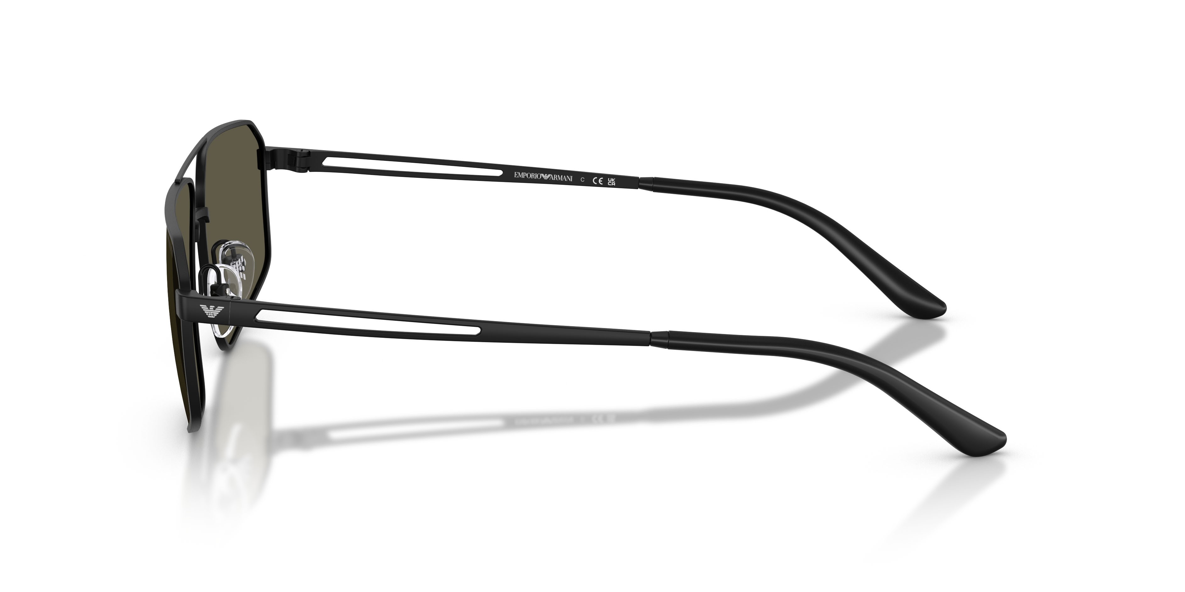 Occhiali da sole Emporio Armani EA 2173 (300187) colore nero opaco forma aviator lenti grigio scuro