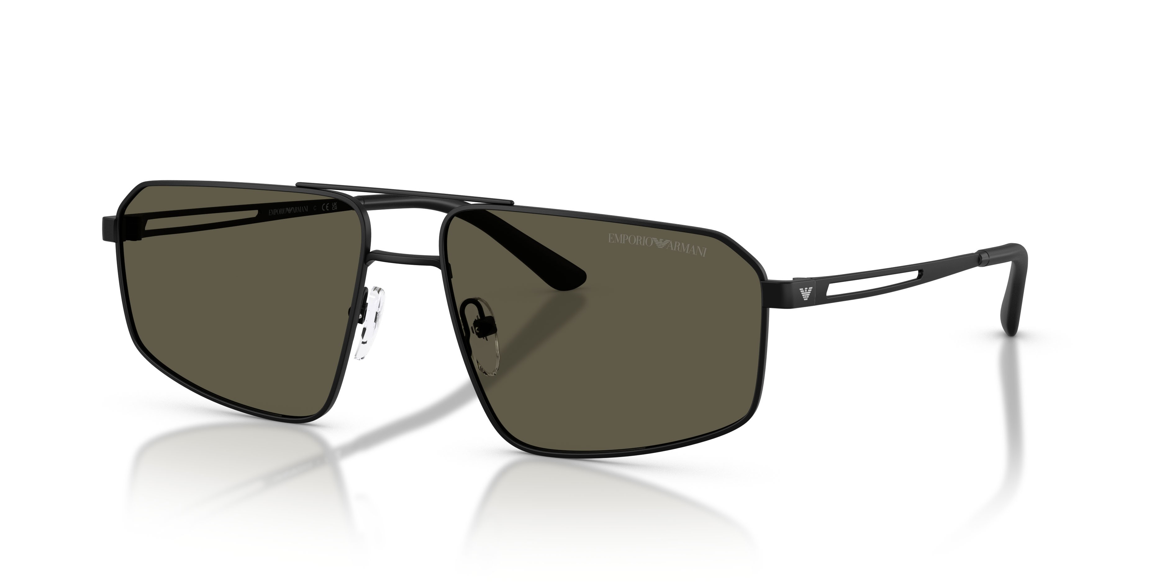 Occhiali da sole Emporio Armani EA 2173 (300187) colore nero opaco forma aviator lenti grigio scuro