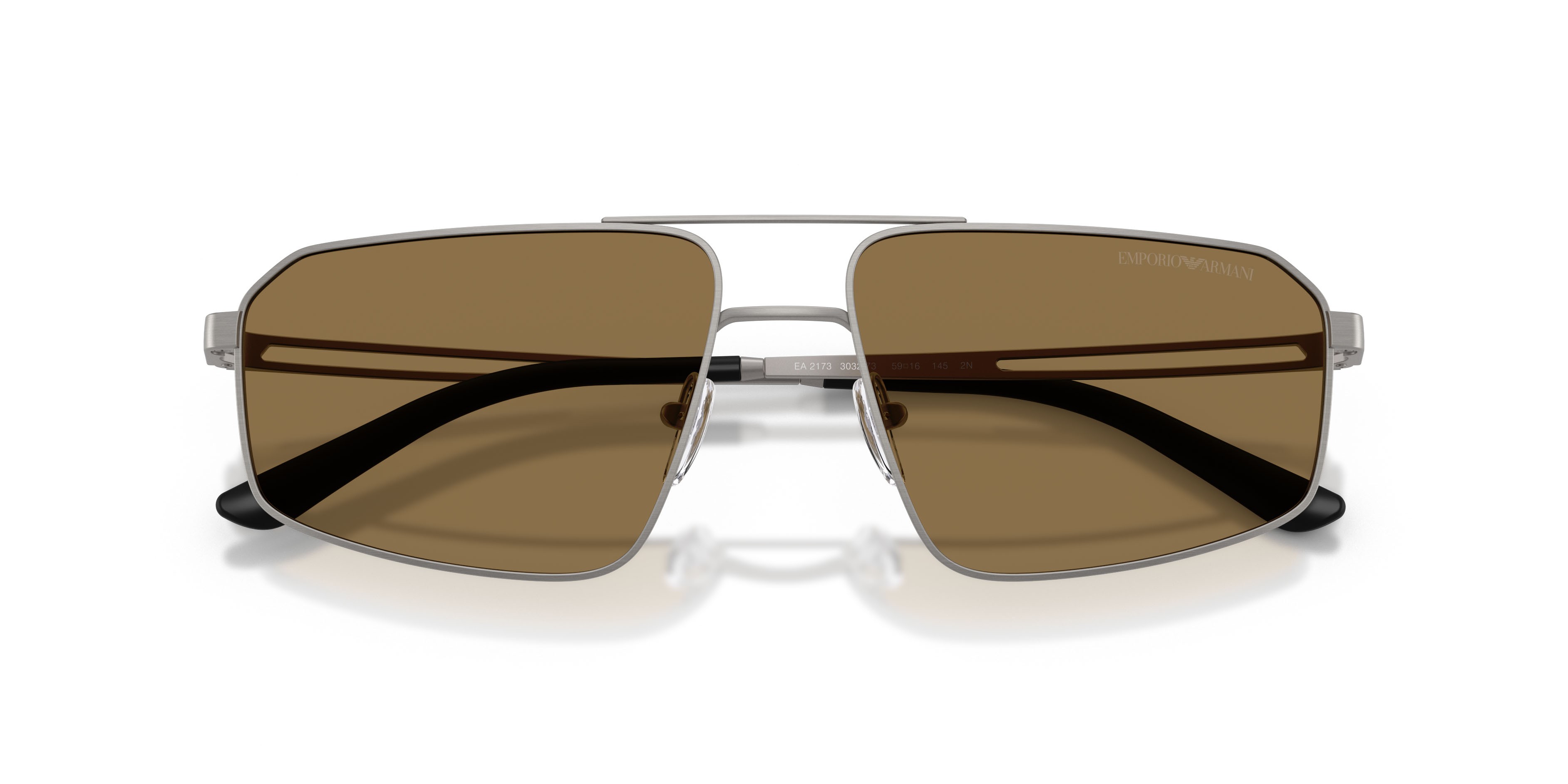 Occhiali da sole Emporio Armani EA 2173 (303273) colore gunmetal scuro spazzolato forma aviator lenti marrone scuro