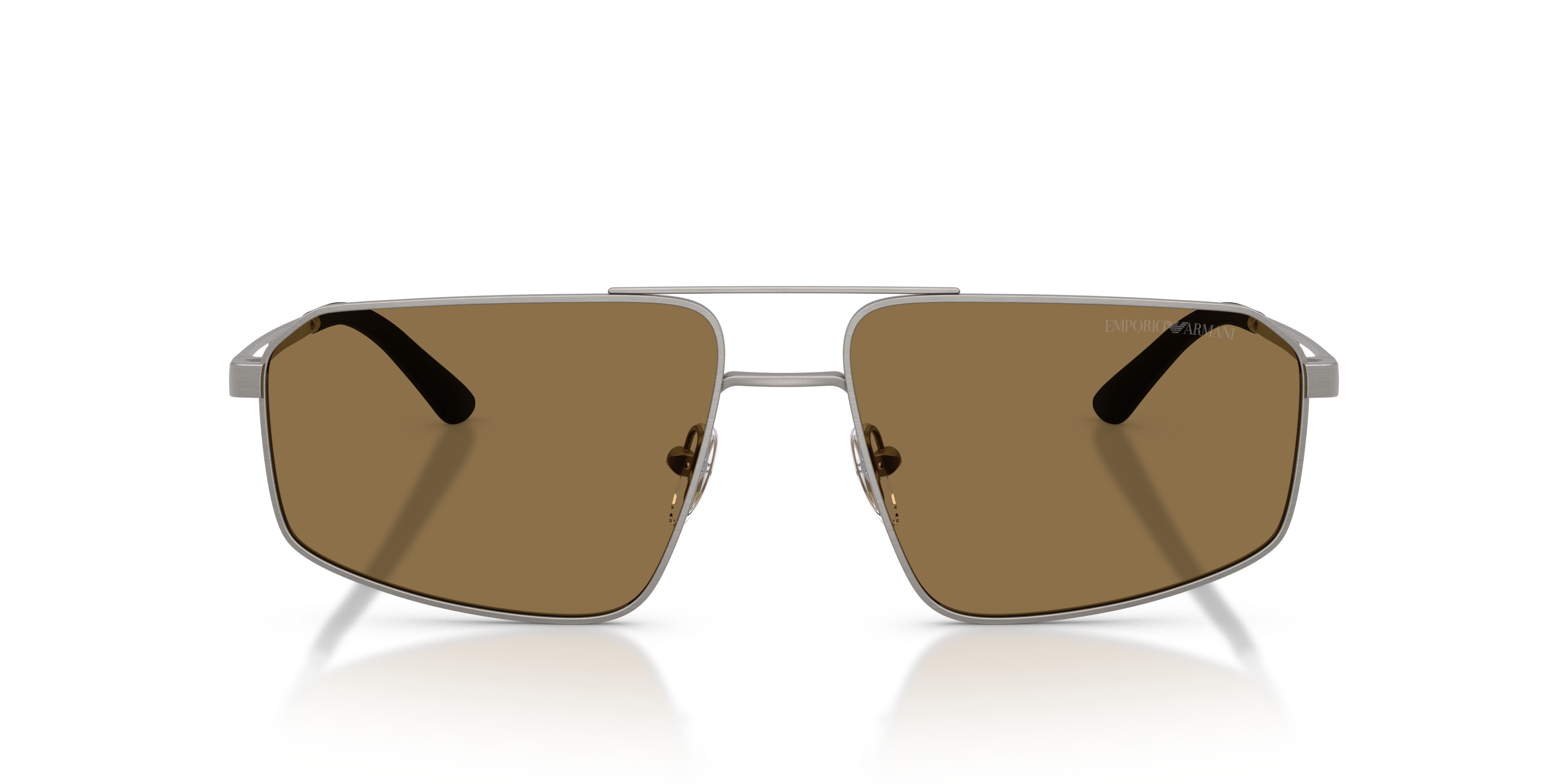 Occhiali da sole Emporio Armani EA 2173 (303273) colore gunmetal scuro spazzolato forma aviator lenti marrone scuro