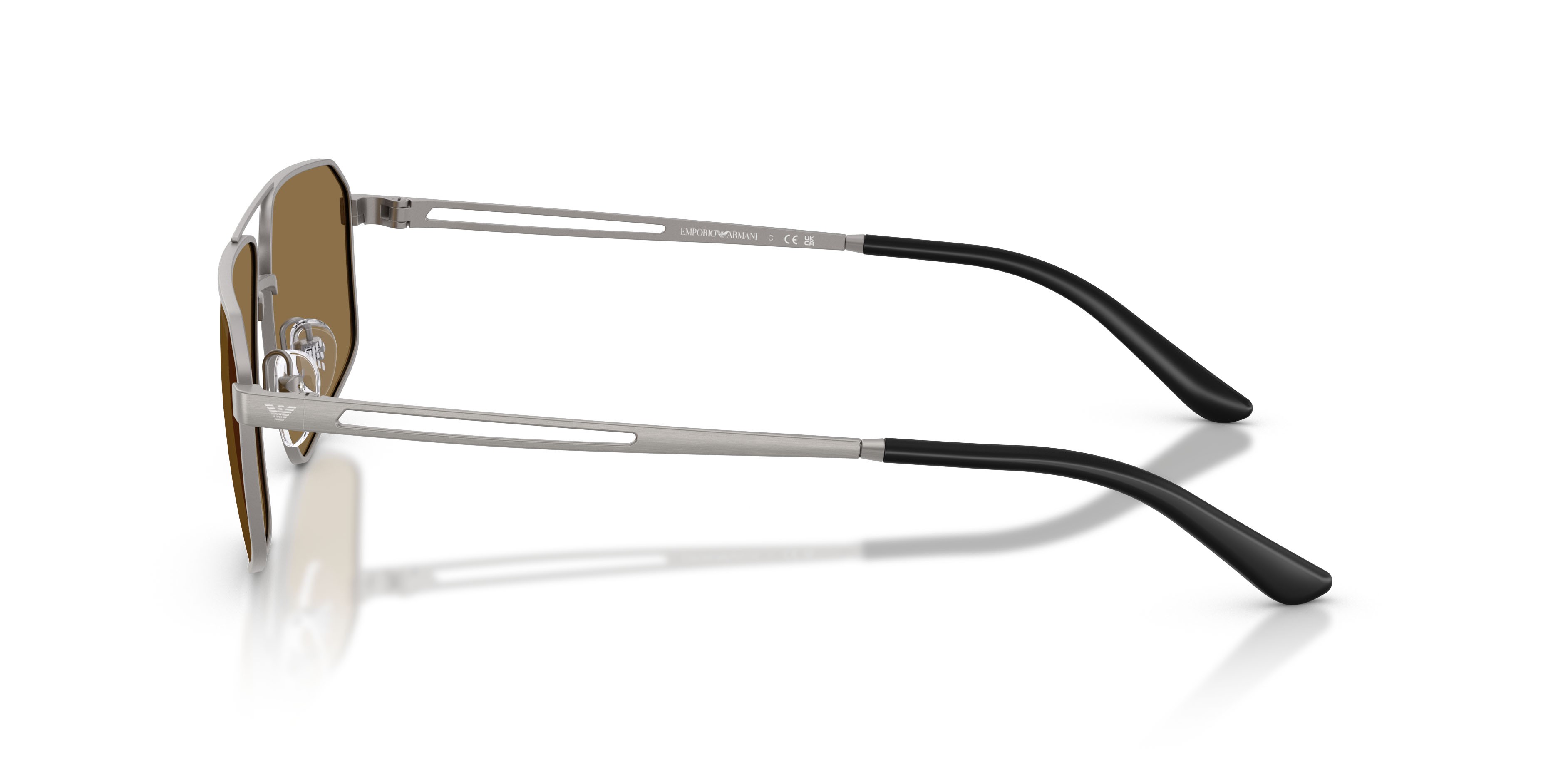 Occhiali da sole Emporio Armani EA 2173 (303273) colore gunmetal scuro spazzolato forma aviator lenti marrone scuro