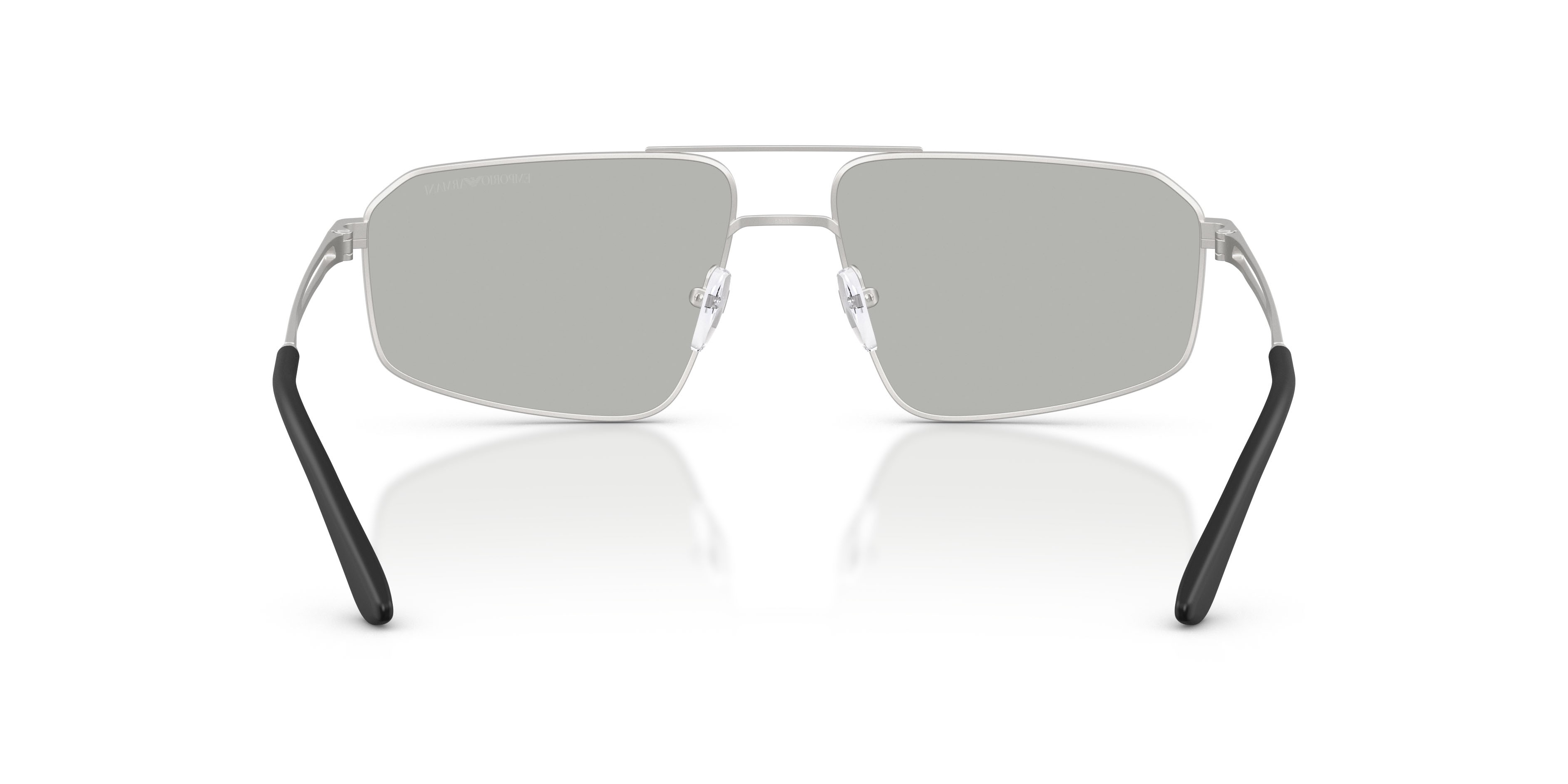 Occhiali da sole Emporio Armani EA 2173 (30458V) colore argento opaco forma aviator lenti trasparente specchiato argento