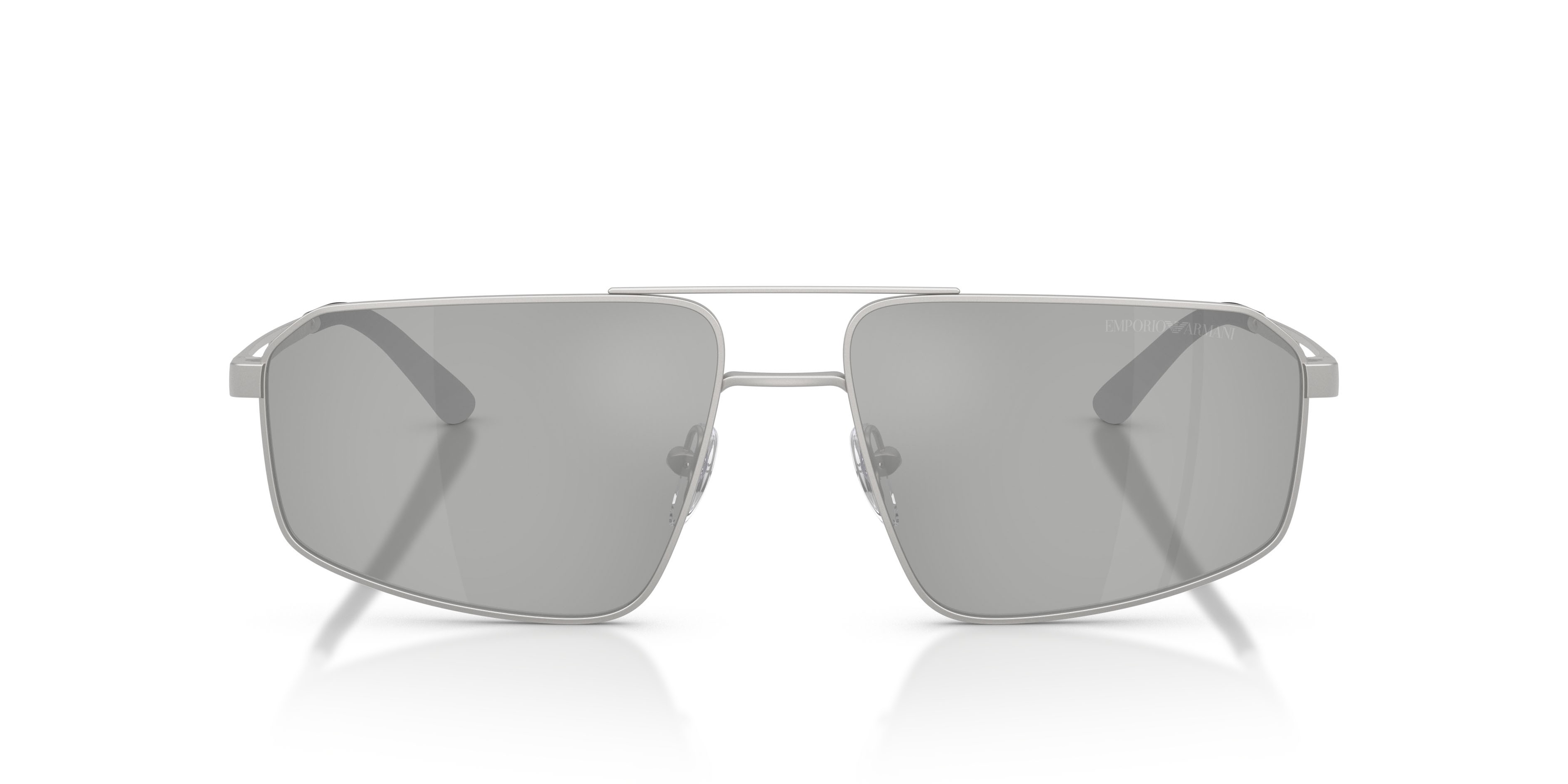 Occhiali da sole Emporio Armani EA 2173 (30458V) colore argento opaco forma aviator lenti trasparente specchiato argento