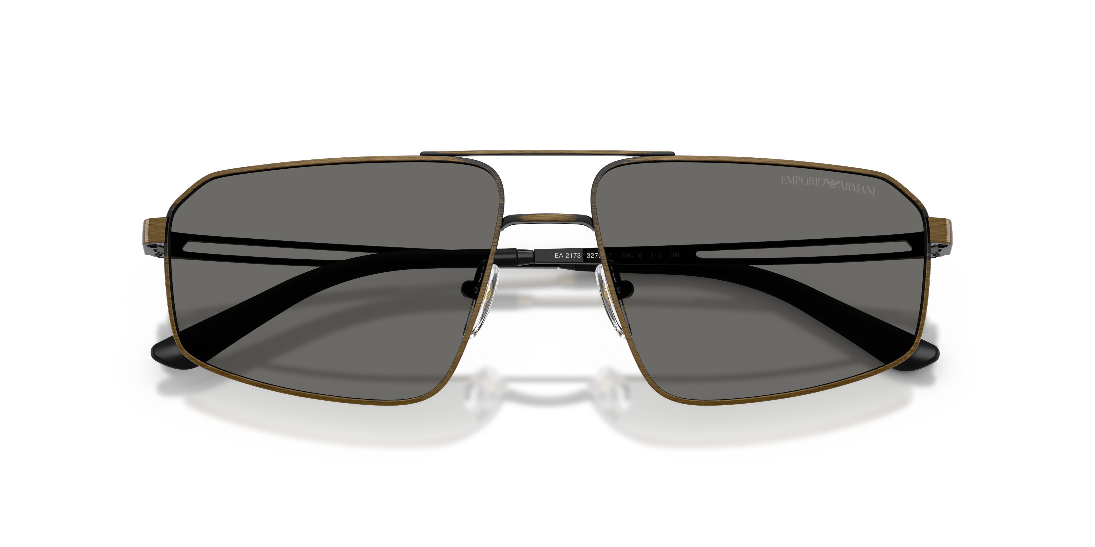 Occhiali da sole Emporio Armani EA 2173 (327087) colore brushed antique gold forma aviator lenti grigio
