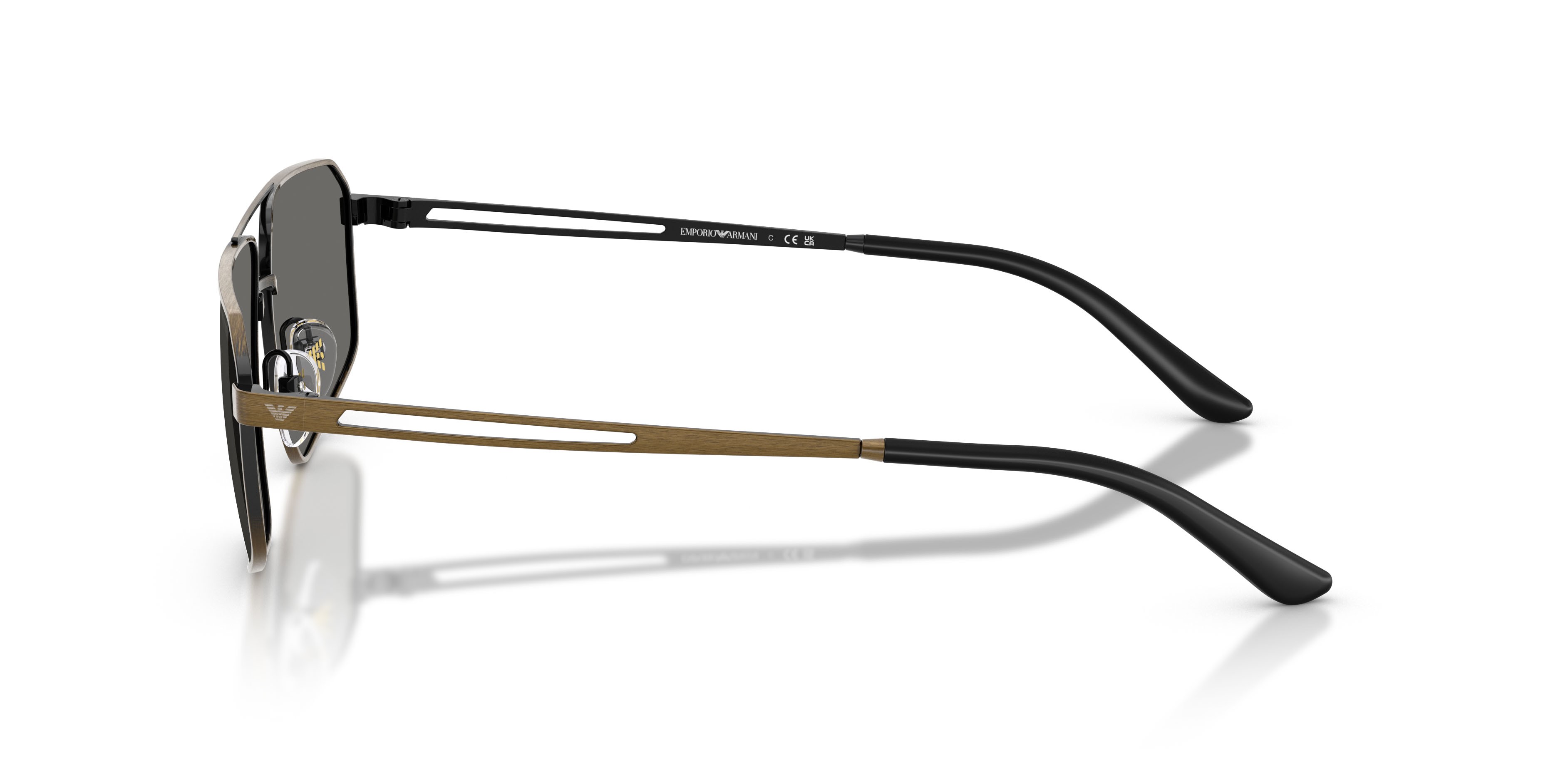 Occhiali da sole Emporio Armani EA 2173 (327087) colore brushed antique gold forma aviator lenti grigio