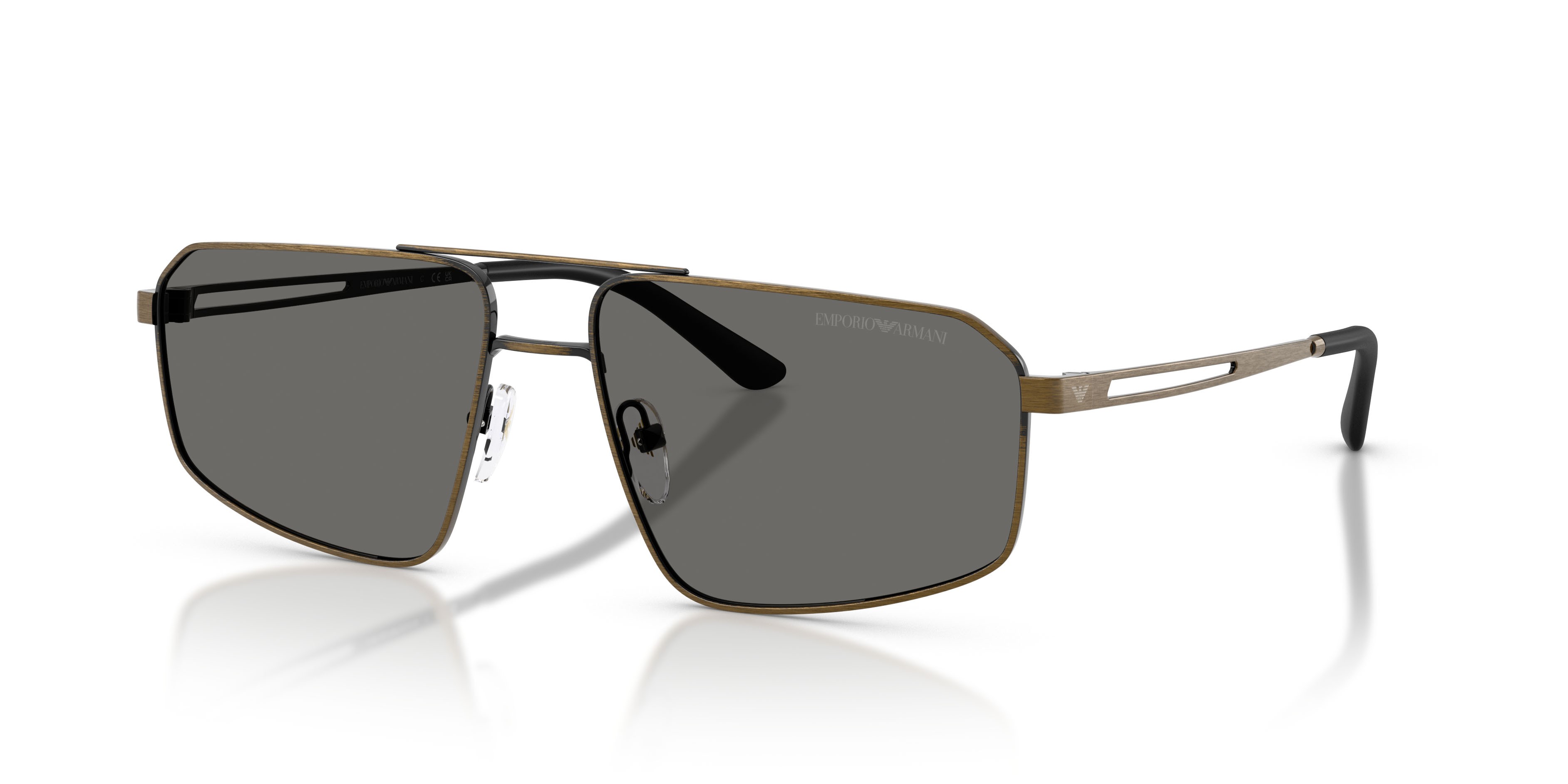Occhiali da sole Emporio Armani EA 2173 (327087) colore brushed antique gold forma aviator lenti grigio