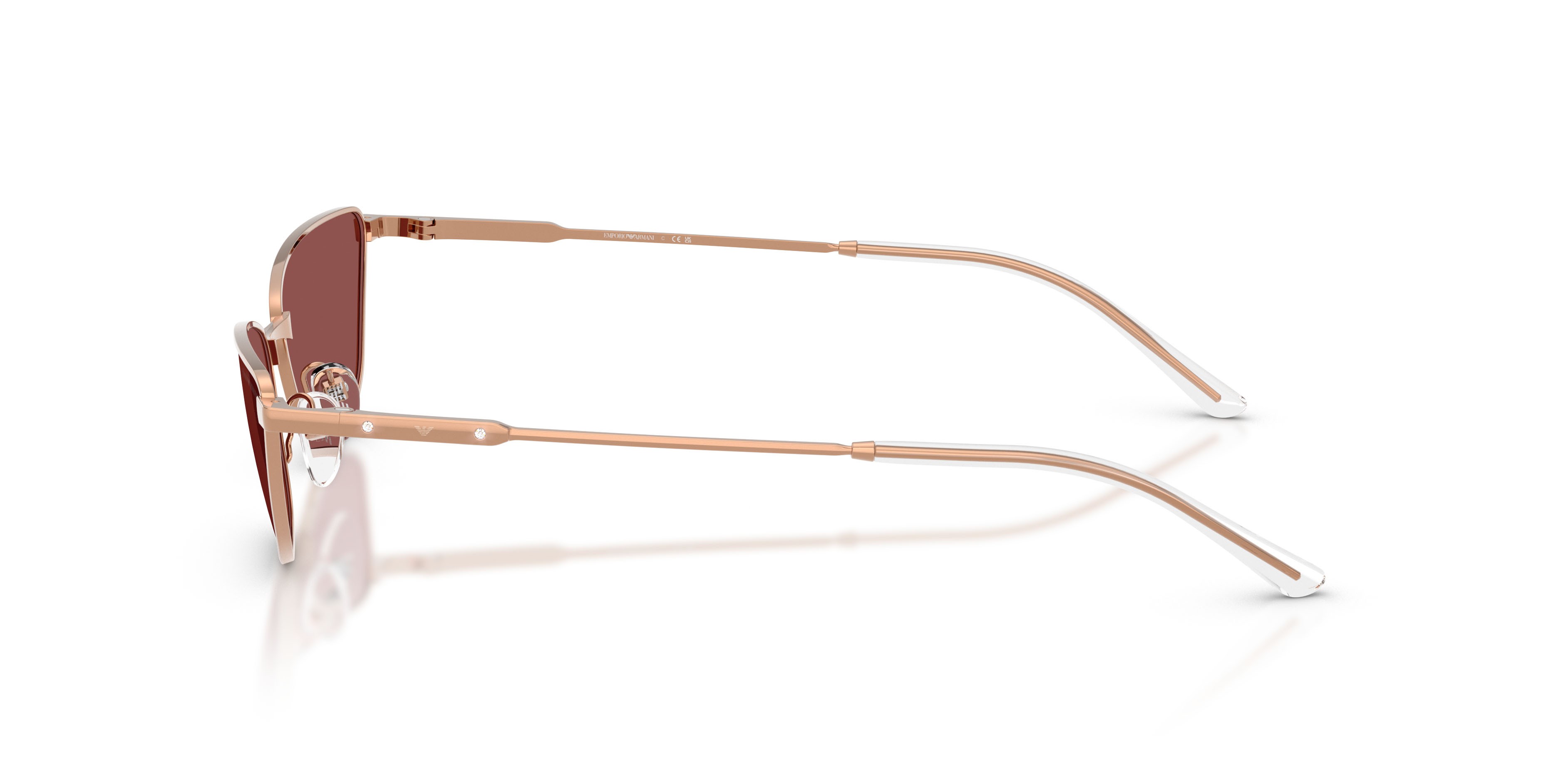 Sunglasses Emporio Armani EA 2174B (301175) color rose gold lucido shape cat eye lenses violetto scuro