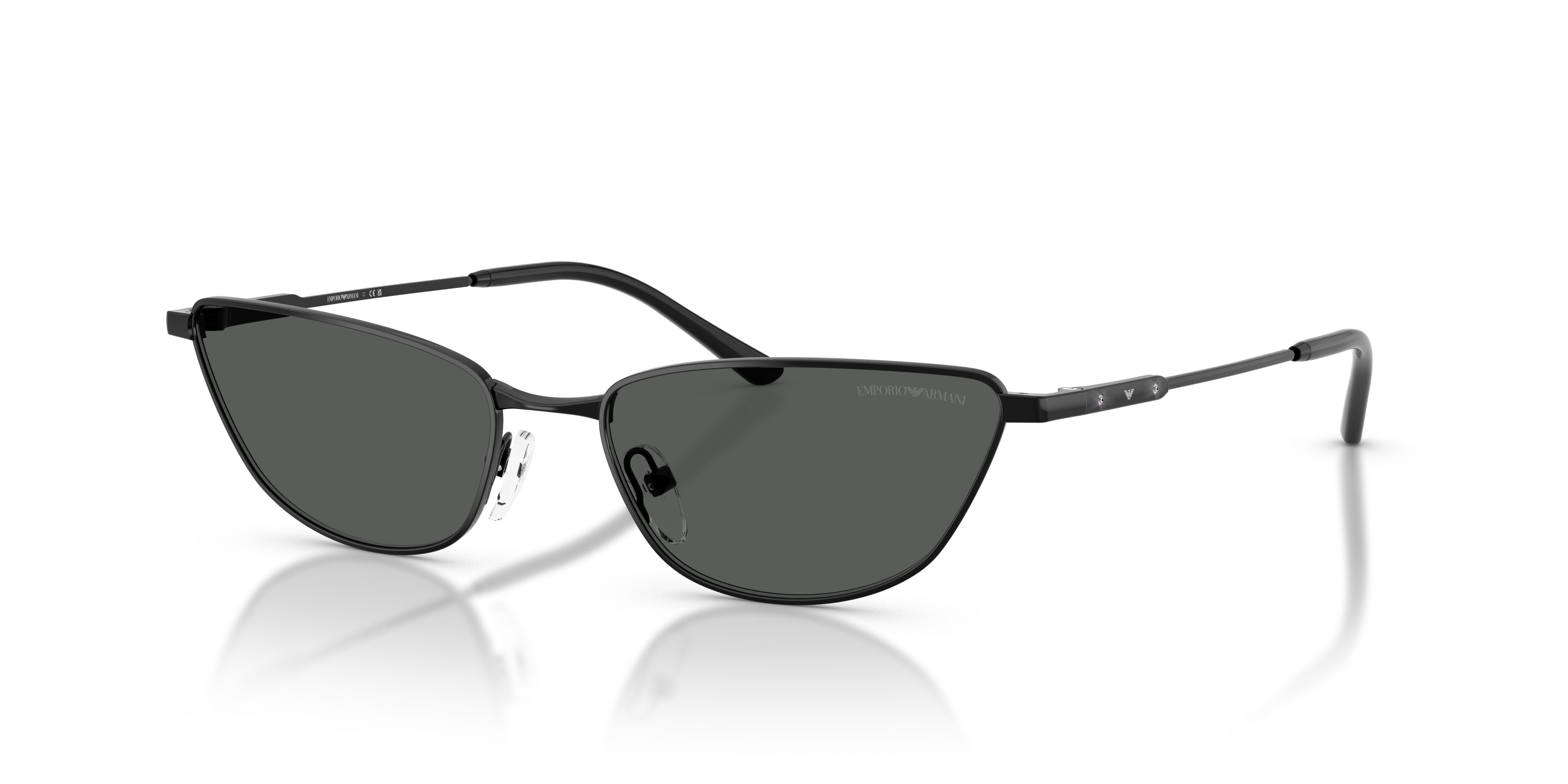 Sunglasses Emporio Armani EA 2174B (301487) color nero lucido shape cat eye lenses grigio scuro