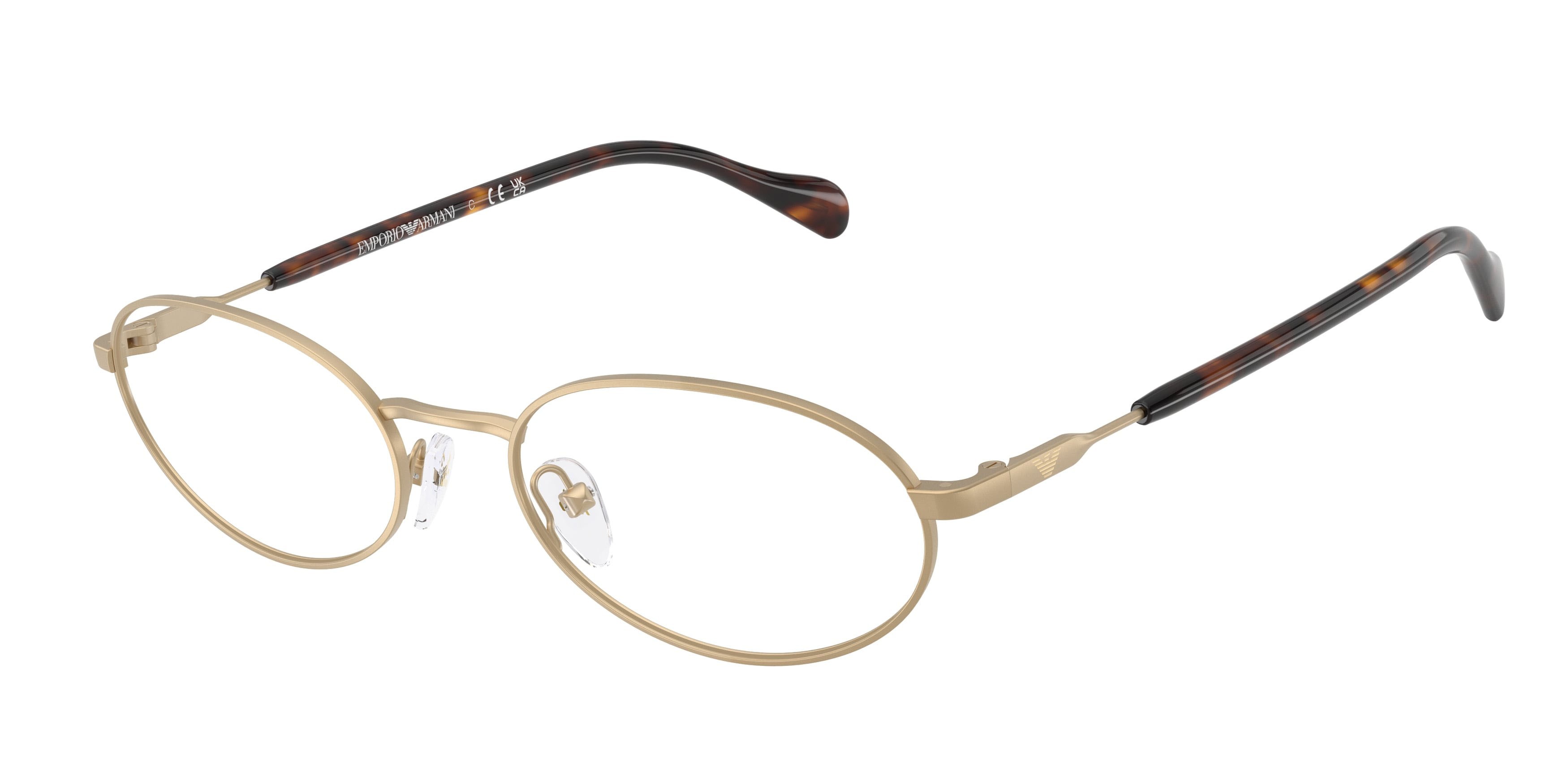 Occhiali da sole Emporio Armani EA 2175 (30021W) colore oro pallido opaco forma ovale lenti trasparente