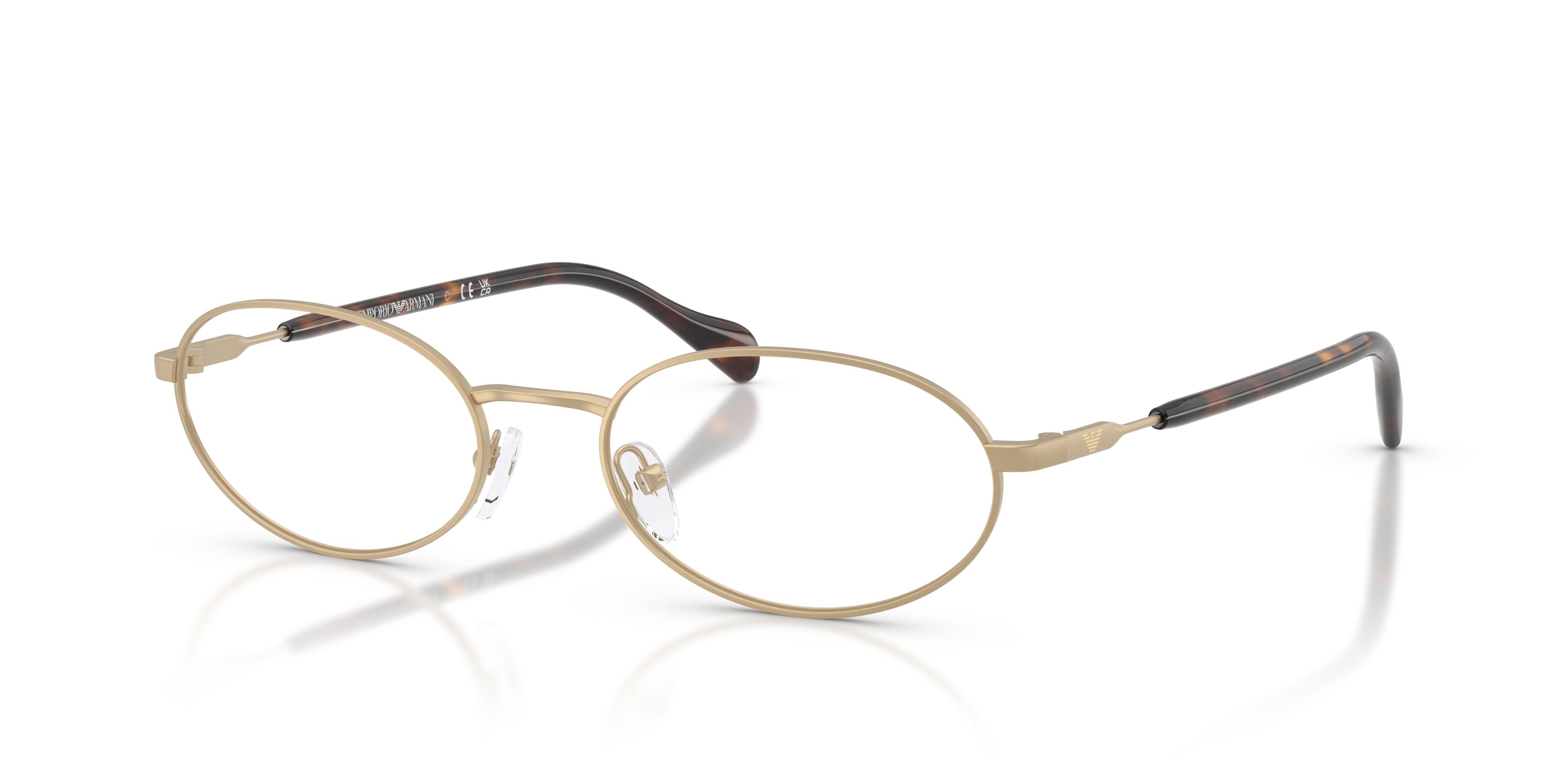 Occhiali da sole Emporio Armani EA 2175 (30021W) colore oro pallido opaco forma ovale lenti trasparente