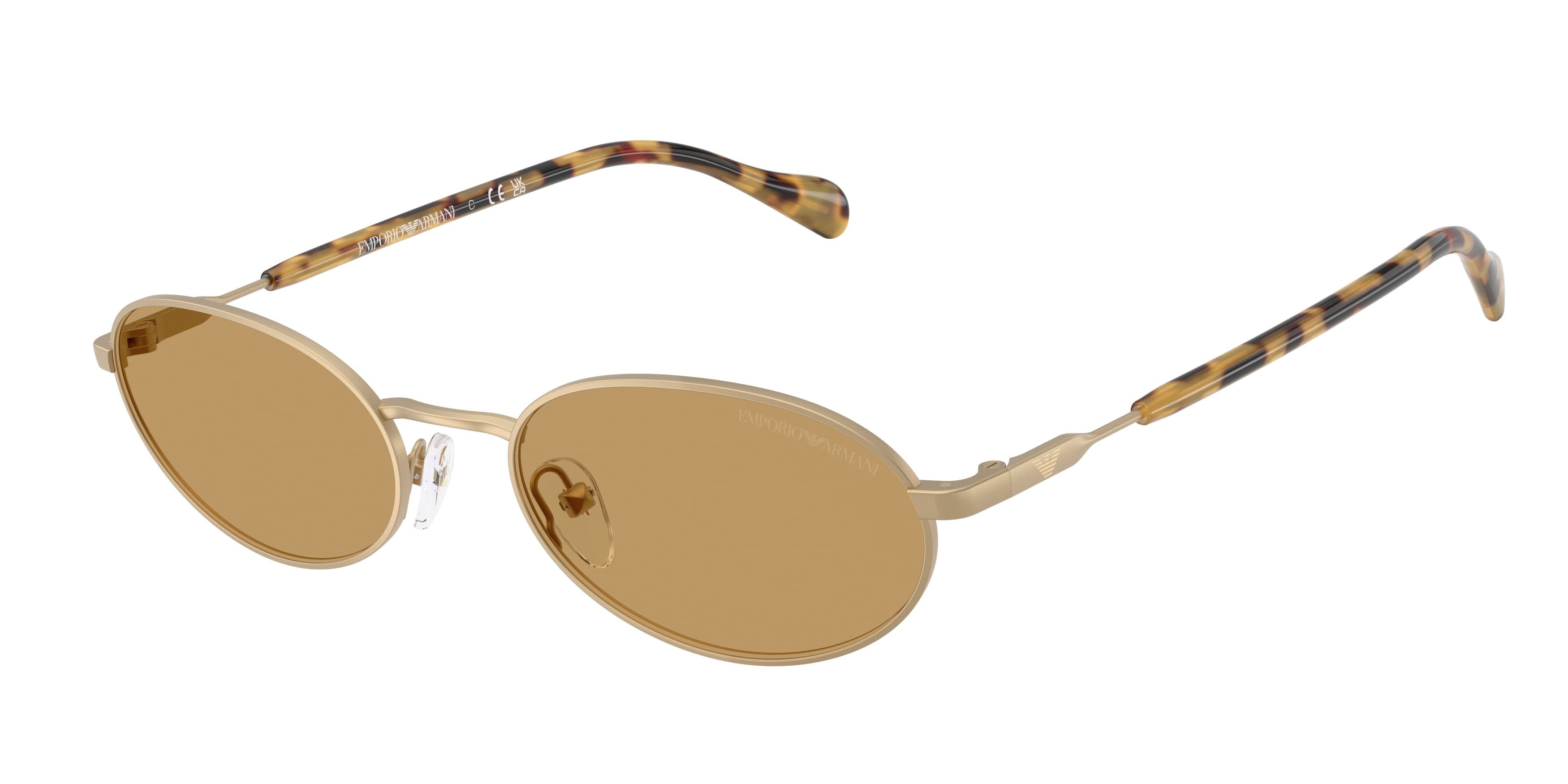 Occhiali da sole Emporio Armani EA 2175 (300273) colore oro pallido opaco forma ovale lenti marrone