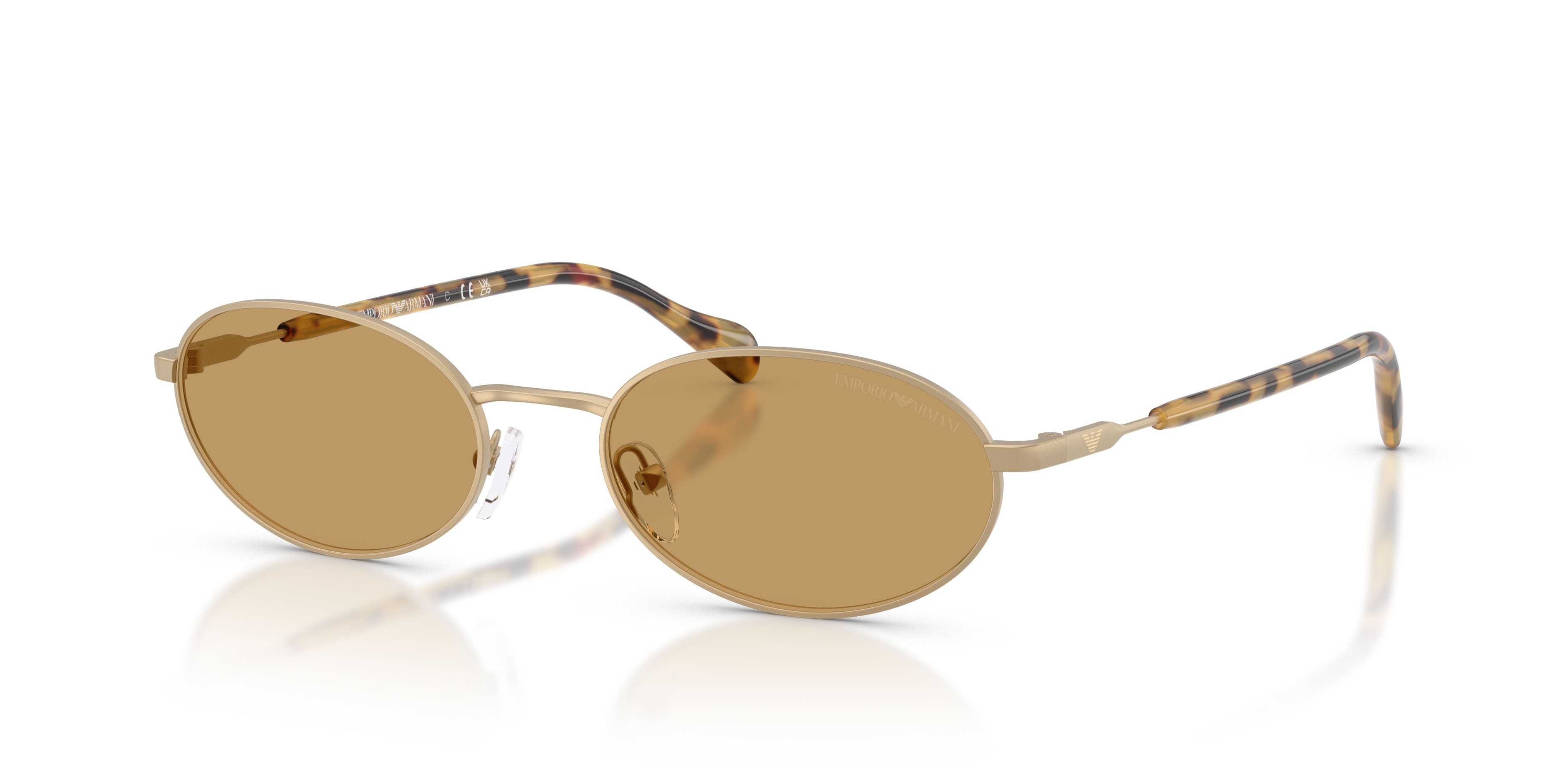 Occhiali da sole Emporio Armani EA 2175 (300273) colore oro pallido opaco forma ovale lenti marrone