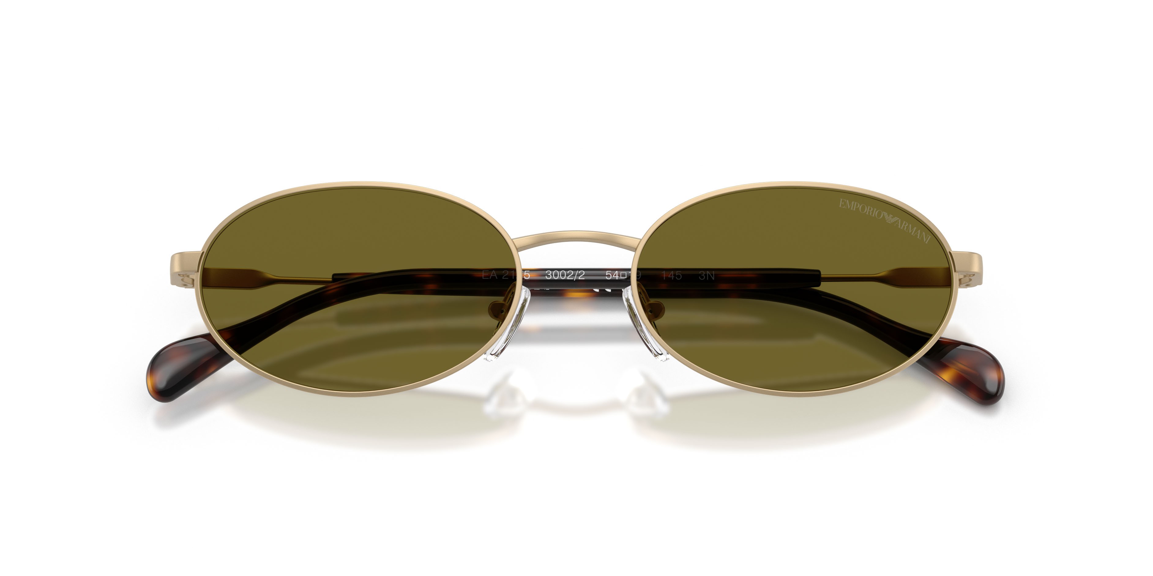 Occhiali da sole Emporio Armani EA 2175 (3002/2) colore oro pallido opaco forma ovale lenti verde scuro