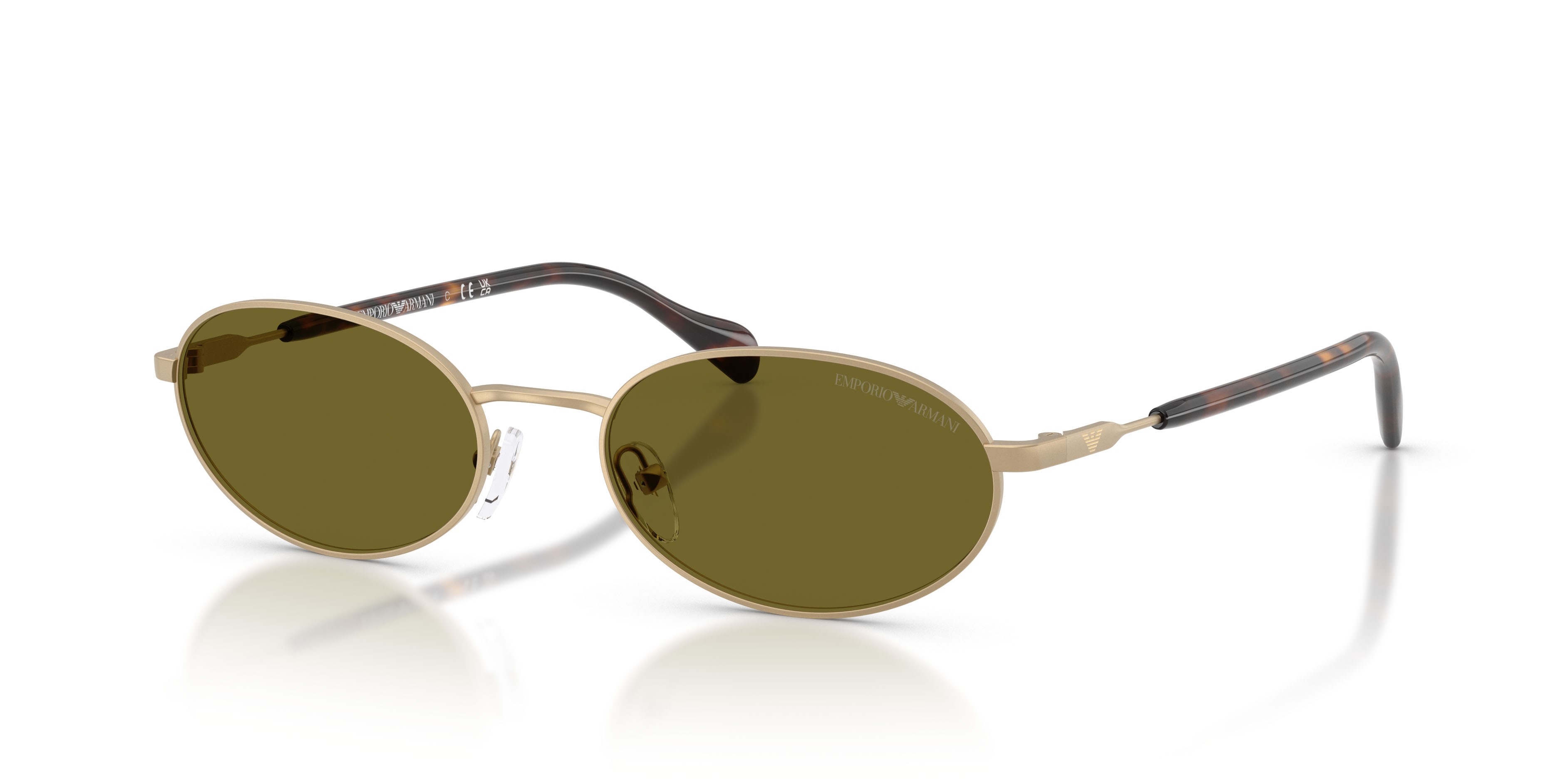Occhiali da sole Emporio Armani EA 2175 (3002/2) colore oro pallido opaco forma ovale lenti verde scuro
