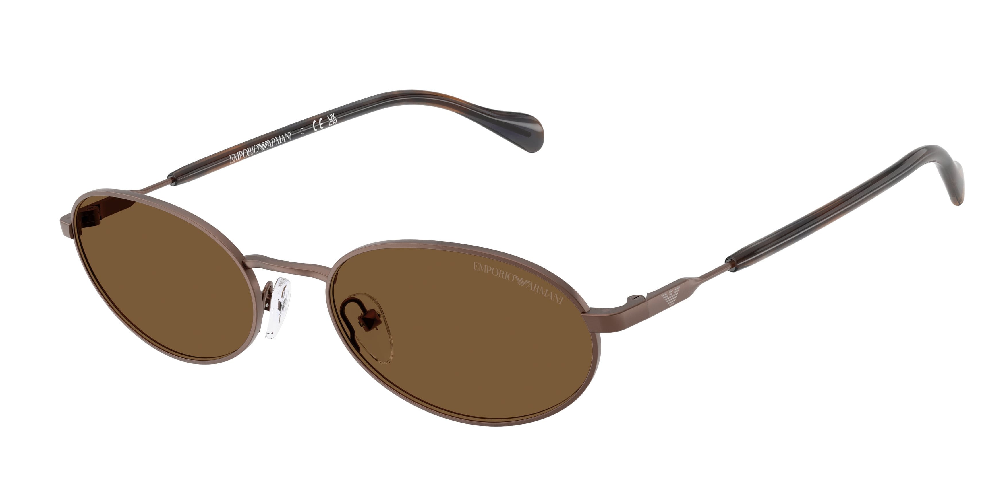 Occhiali da sole Emporio Armani EA 2175 (300693) colore bronzo opaco forma ovale lenti marrone