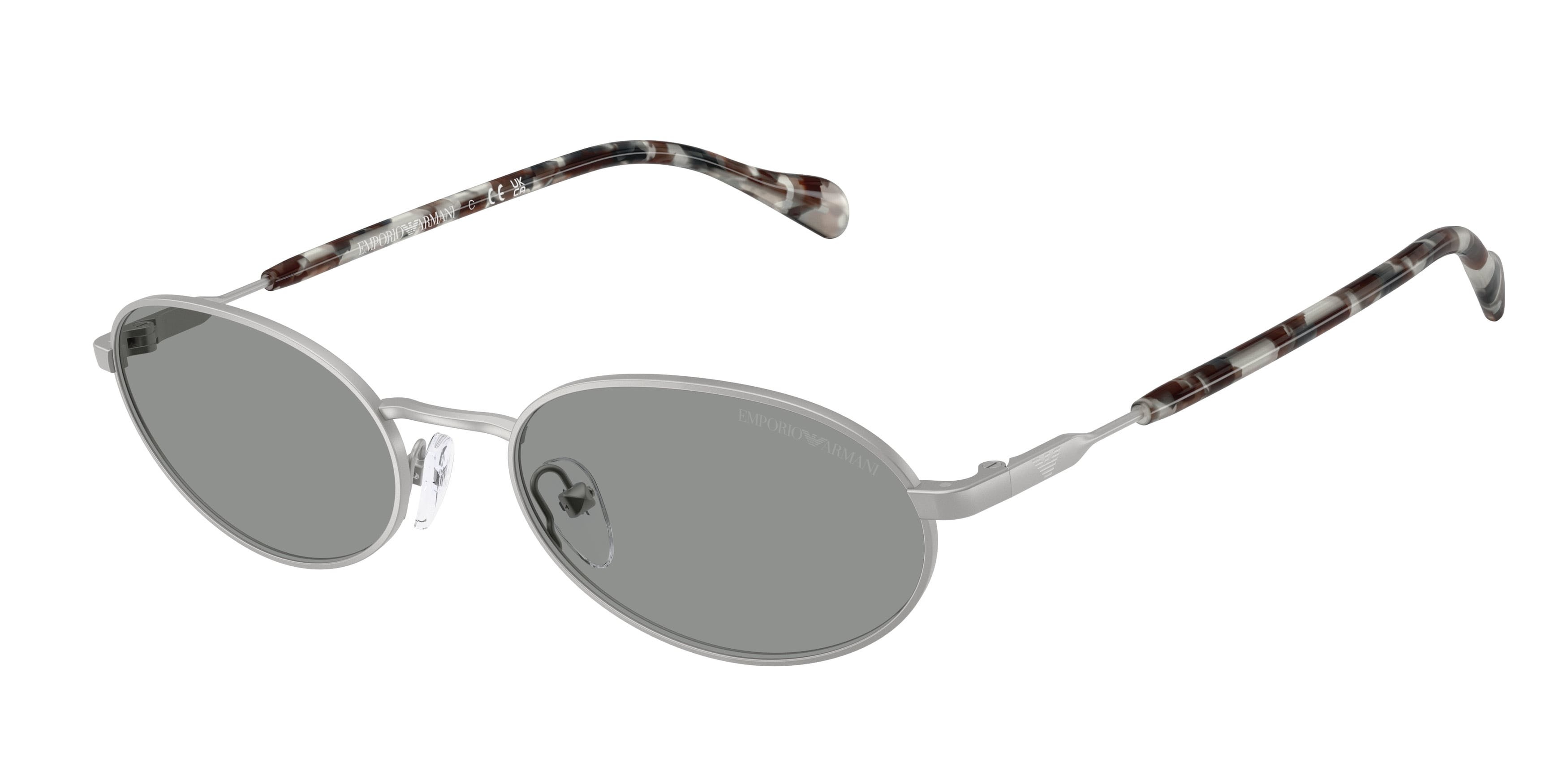Occhiali da sole Emporio Armani EA 2175 (3015/1) colore argento opaco forma ovale lenti grigio
