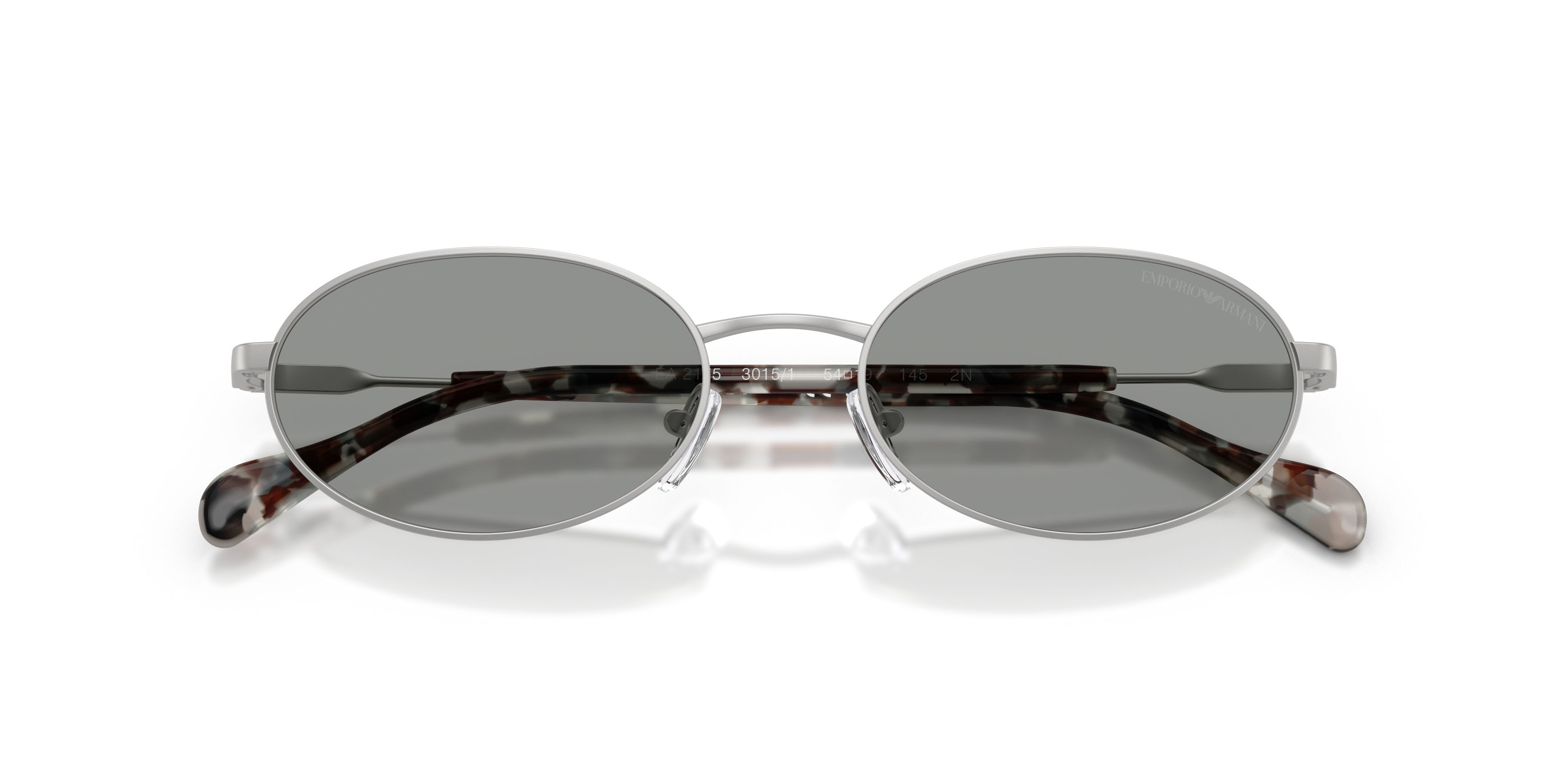 Occhiali da sole Emporio Armani EA 2175 (3015/1) colore argento opaco forma ovale lenti grigio