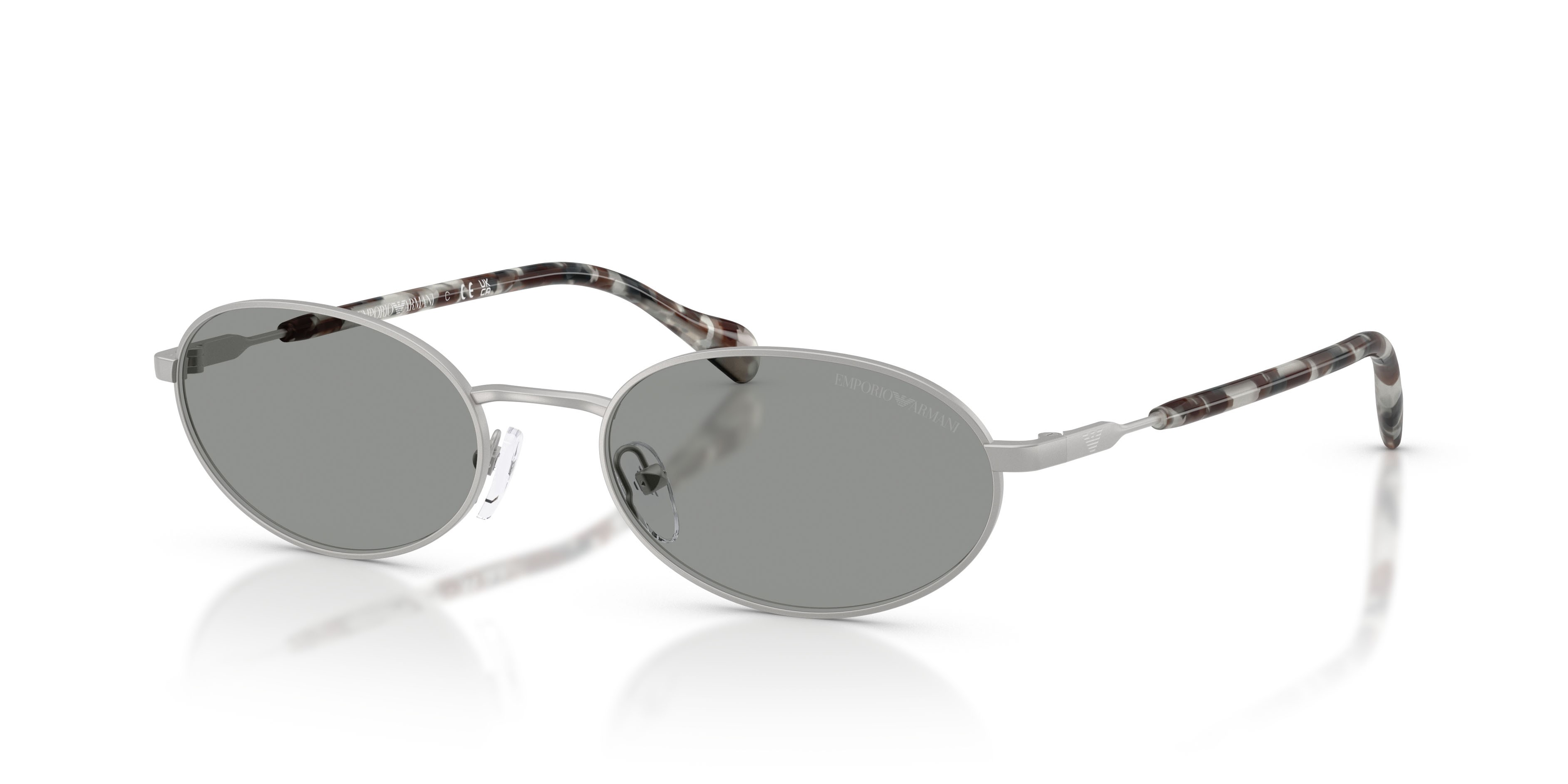 Occhiali da sole Emporio Armani EA 2175 (3015/1) colore argento opaco forma ovale lenti grigio