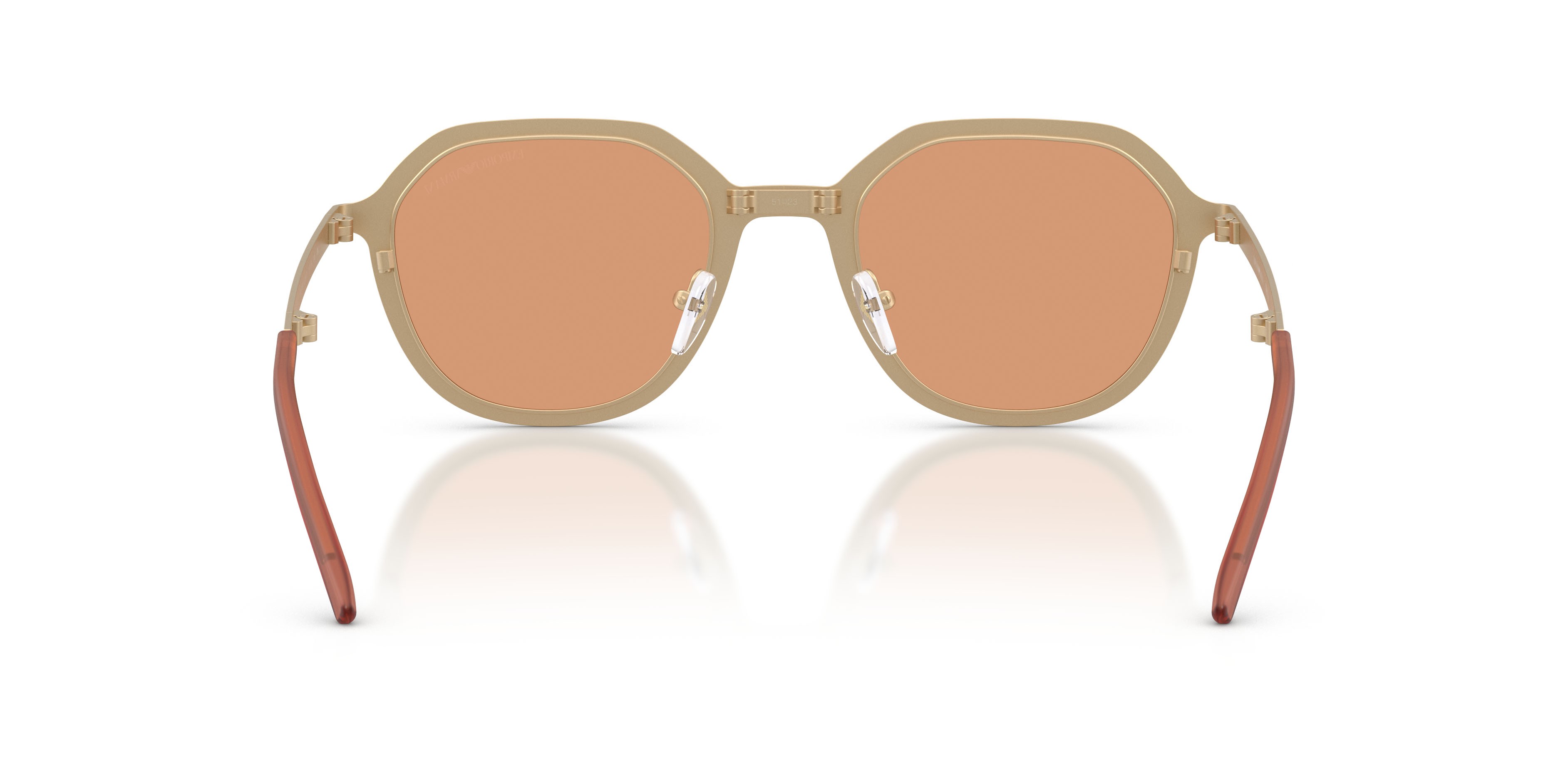 Sunglasses Emporio Armani EA 2176 (3002/7) color oro pallido opaco shape irregular lenses arancione