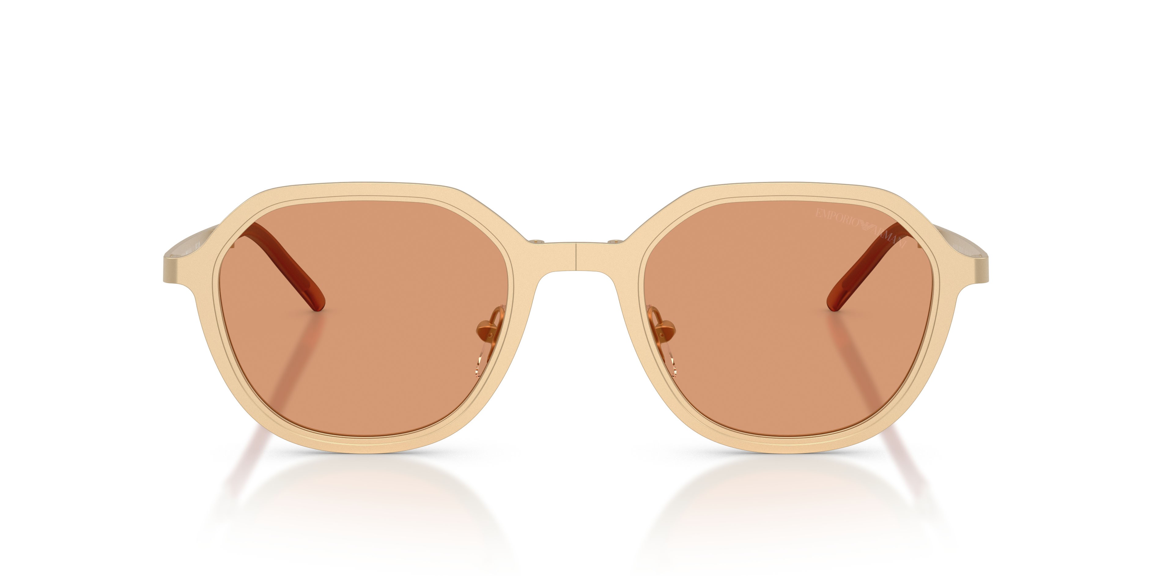 Sunglasses Emporio Armani EA 2176 (3002/7) color oro pallido opaco shape irregular lenses arancione