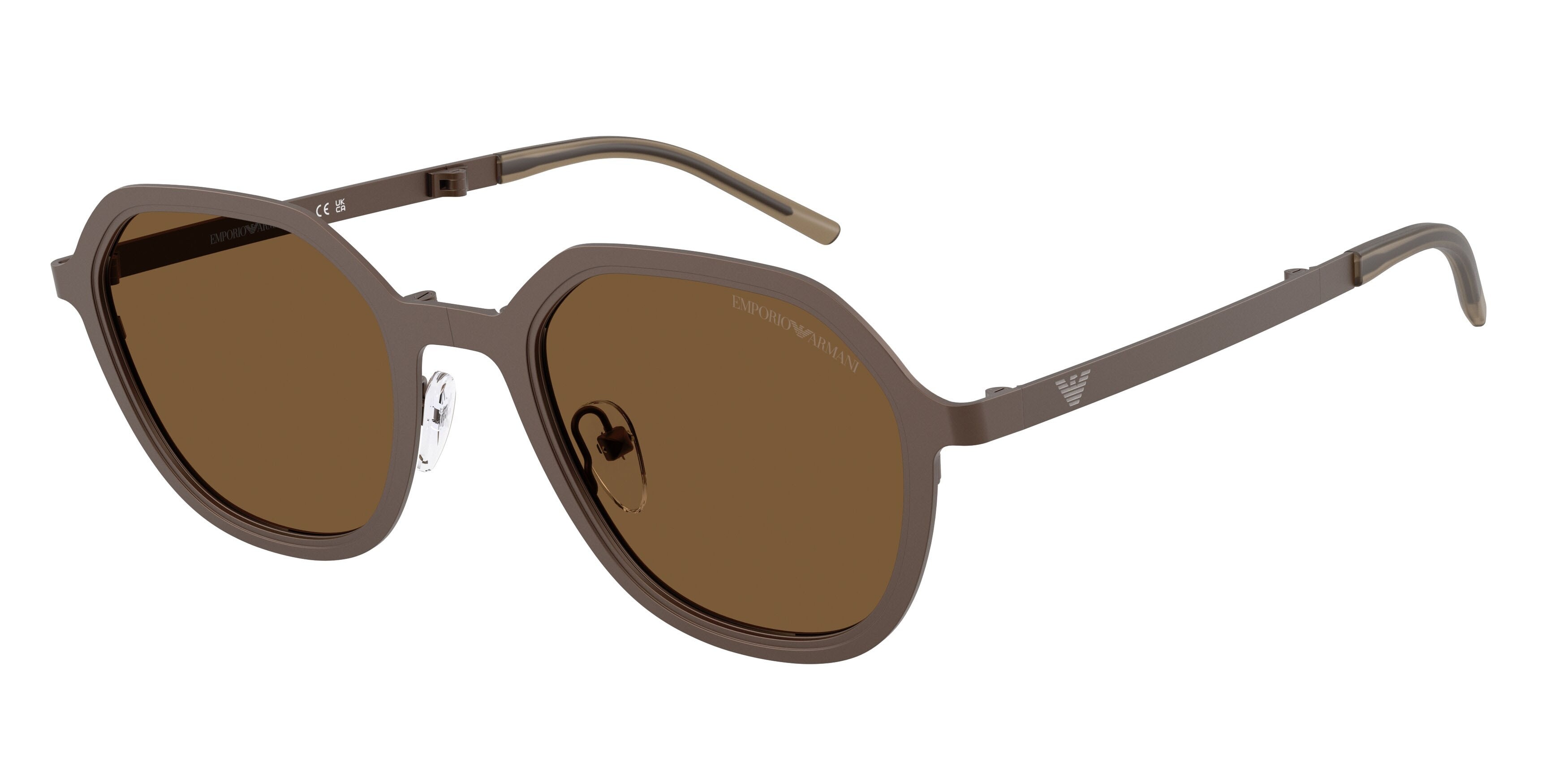 Occhiali da sole Emporio Armani EA 2176 (300693) colore bronzo opaco forma irregolare lenti marrone
