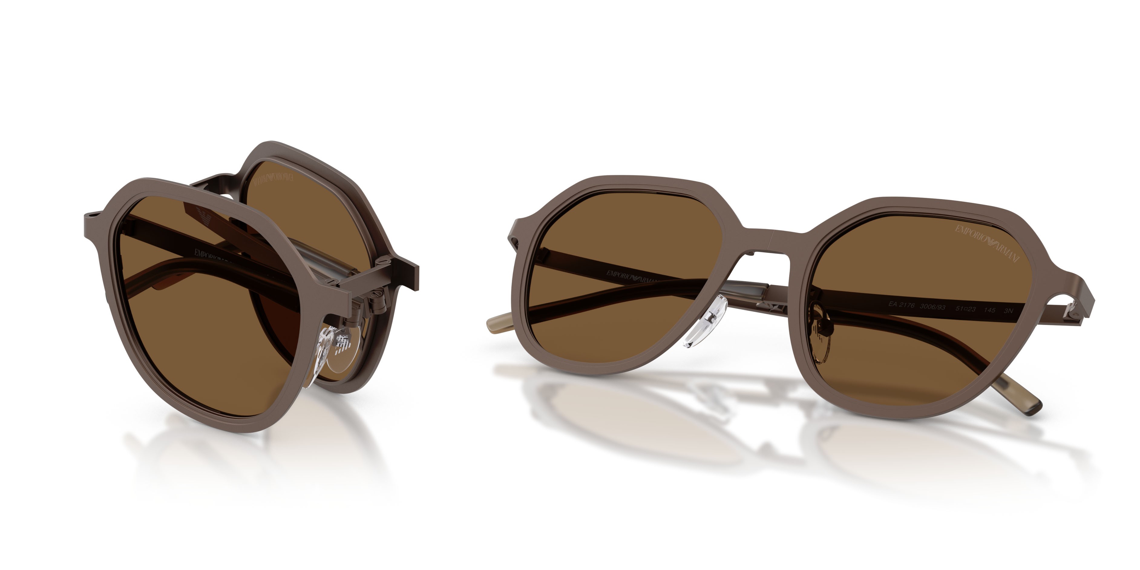 Occhiali da sole Emporio Armani EA 2176 (300693) colore bronzo opaco forma irregolare lenti marrone
