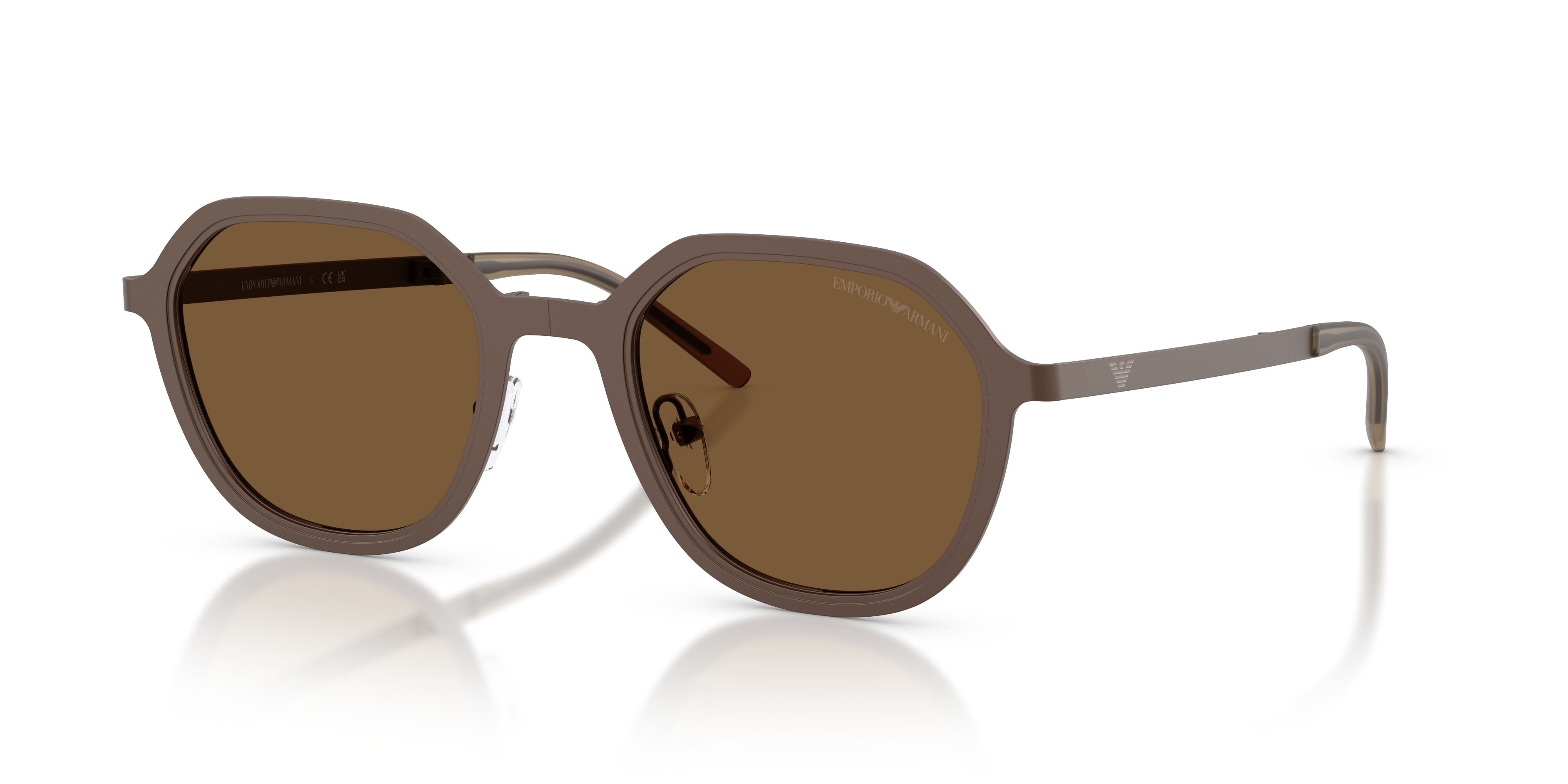 Occhiali da sole Emporio Armani EA 2176 (300693) colore bronzo opaco forma irregolare lenti marrone