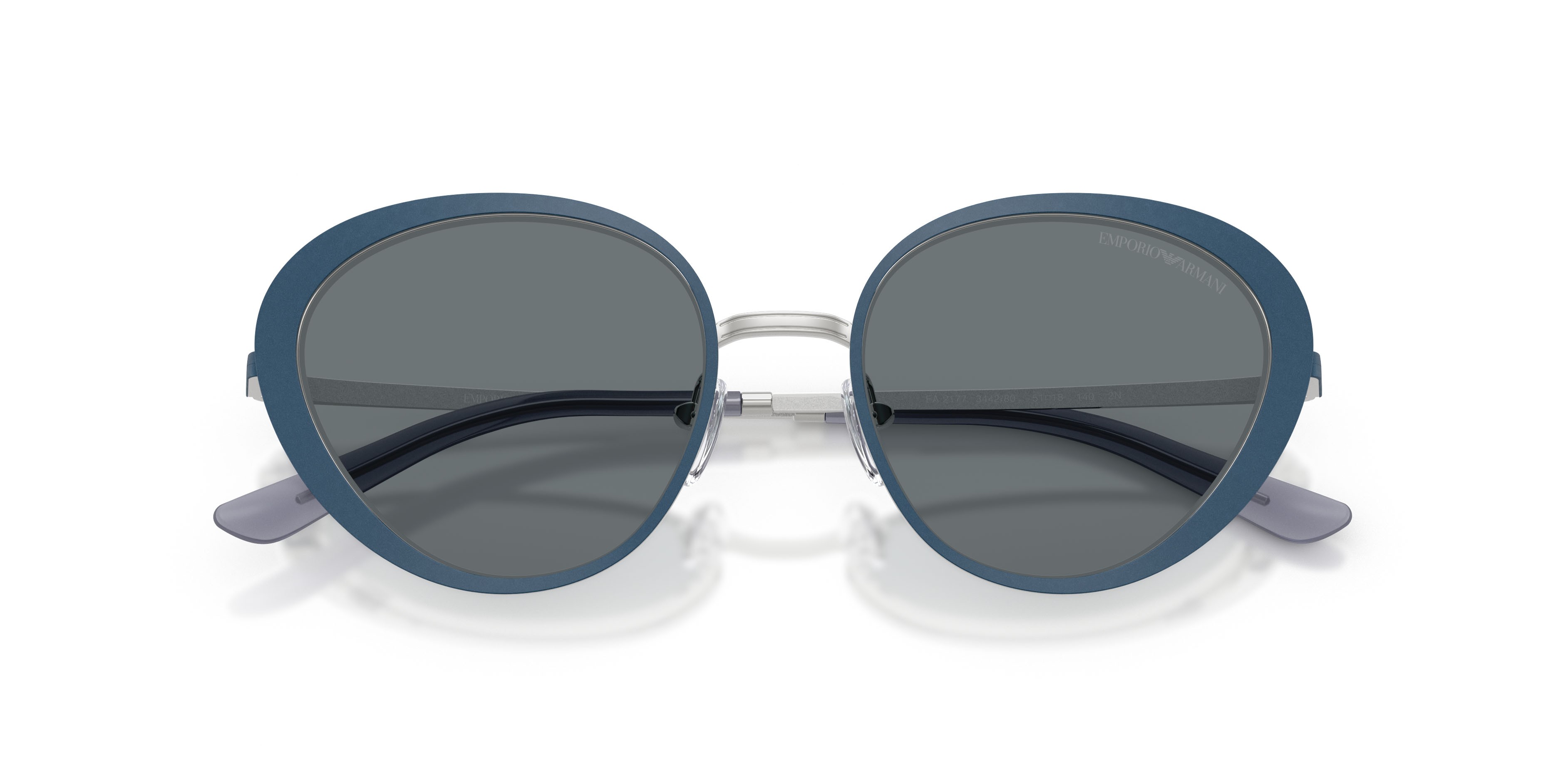 Sunglasses Emporio Armani EA 2177 (344280) color blu opaco shape irregular lenses blu scuro
