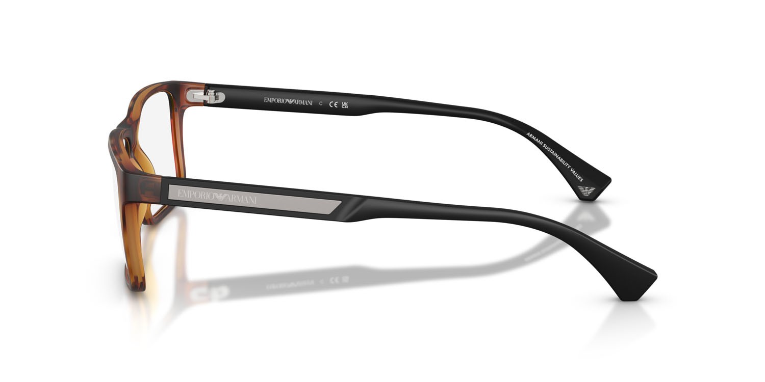 Occhiali da vista Emporio Armani EA 3038 (5002) colore havana opaco forma rettangolare lenti lente demo