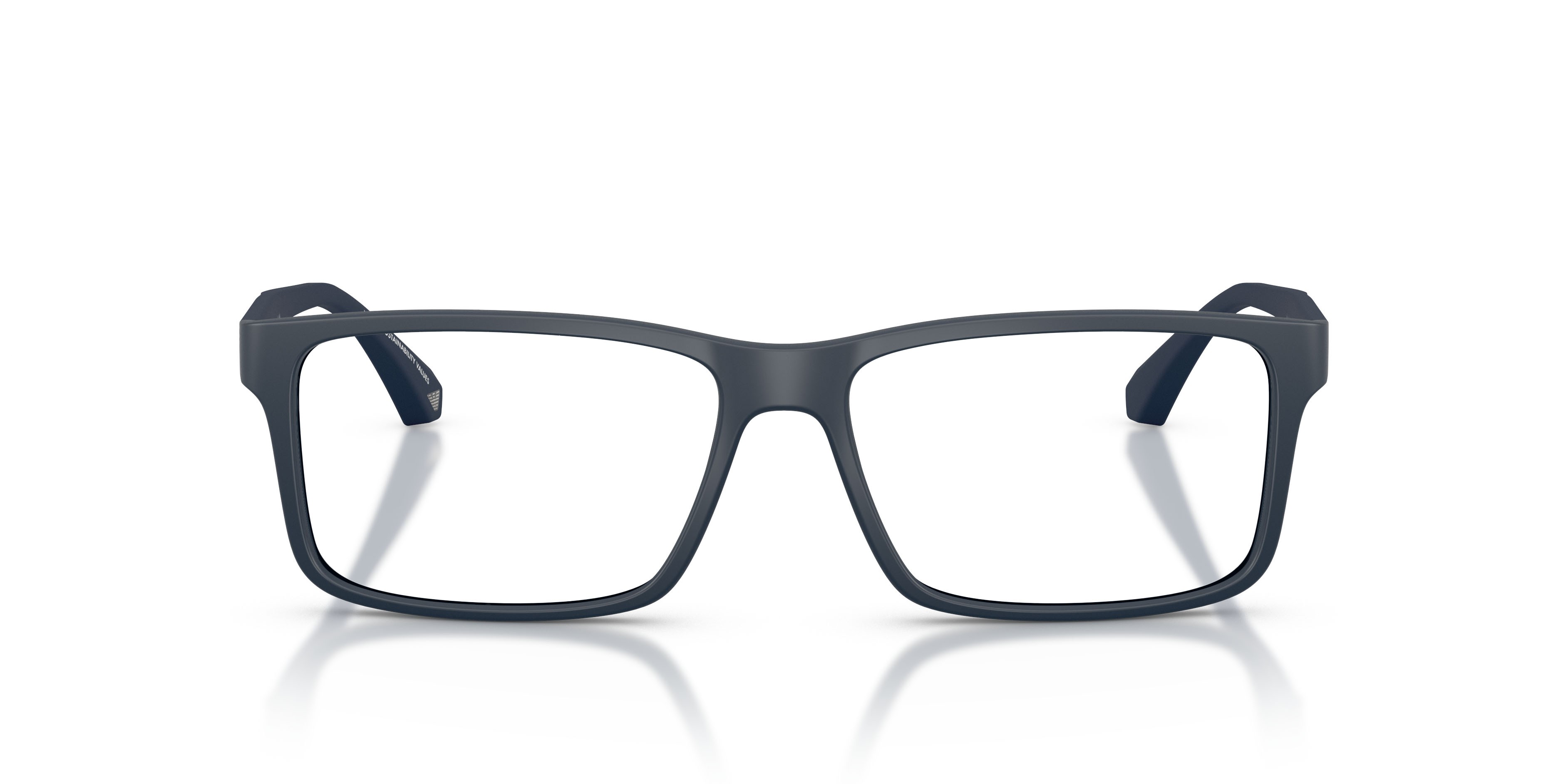 Occhiali da vista Emporio Armani EA 3038 (6185) colore blu opaco forma rettangolare lenti lente demo